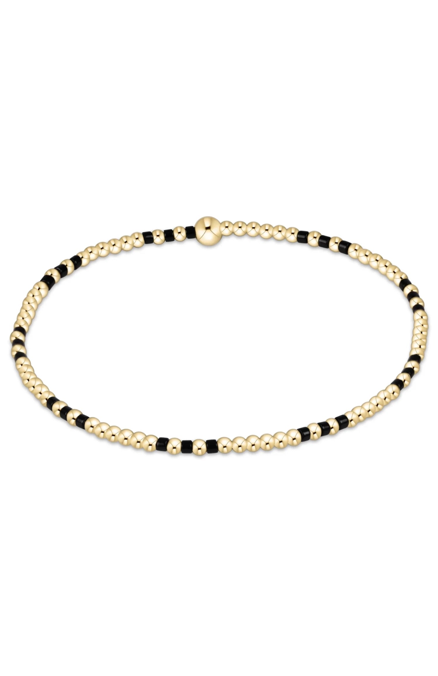 Gameday Hope Joy Pattern 2mm Bead Bracelet - Onyx