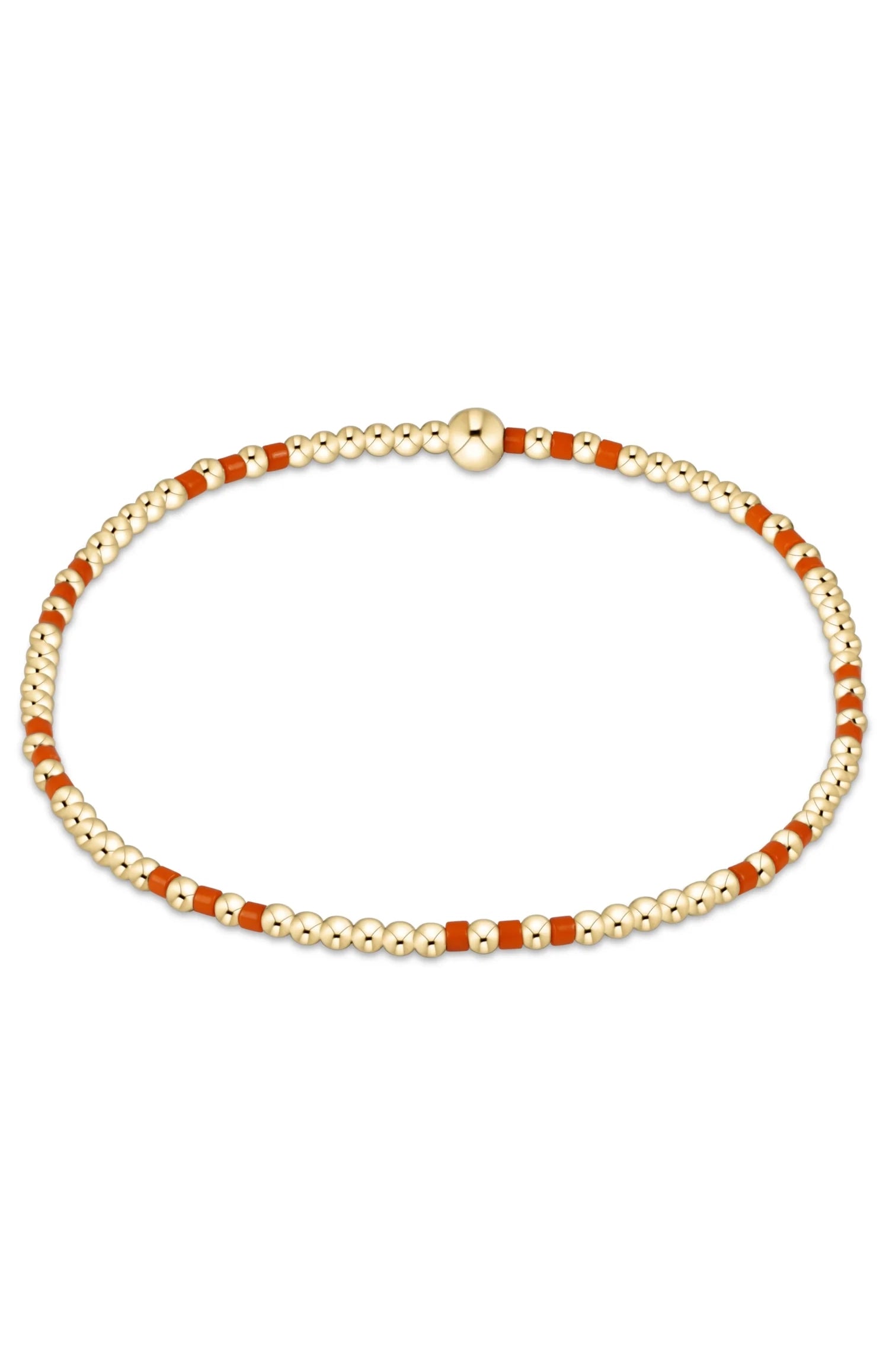 Gameday Hope Joy Pattern 2mm Bead Bracelet - Orange