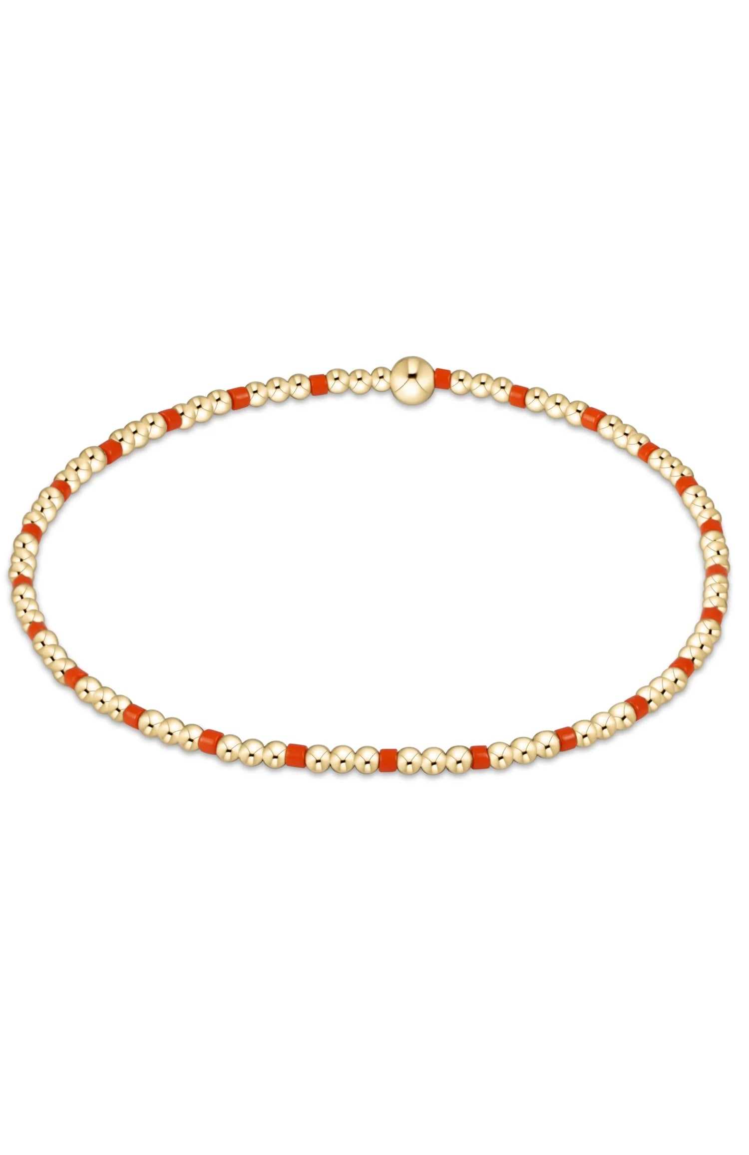 Gameday Hope Sincerity Pattern 2mm Bead Bracelet - Bright Orange