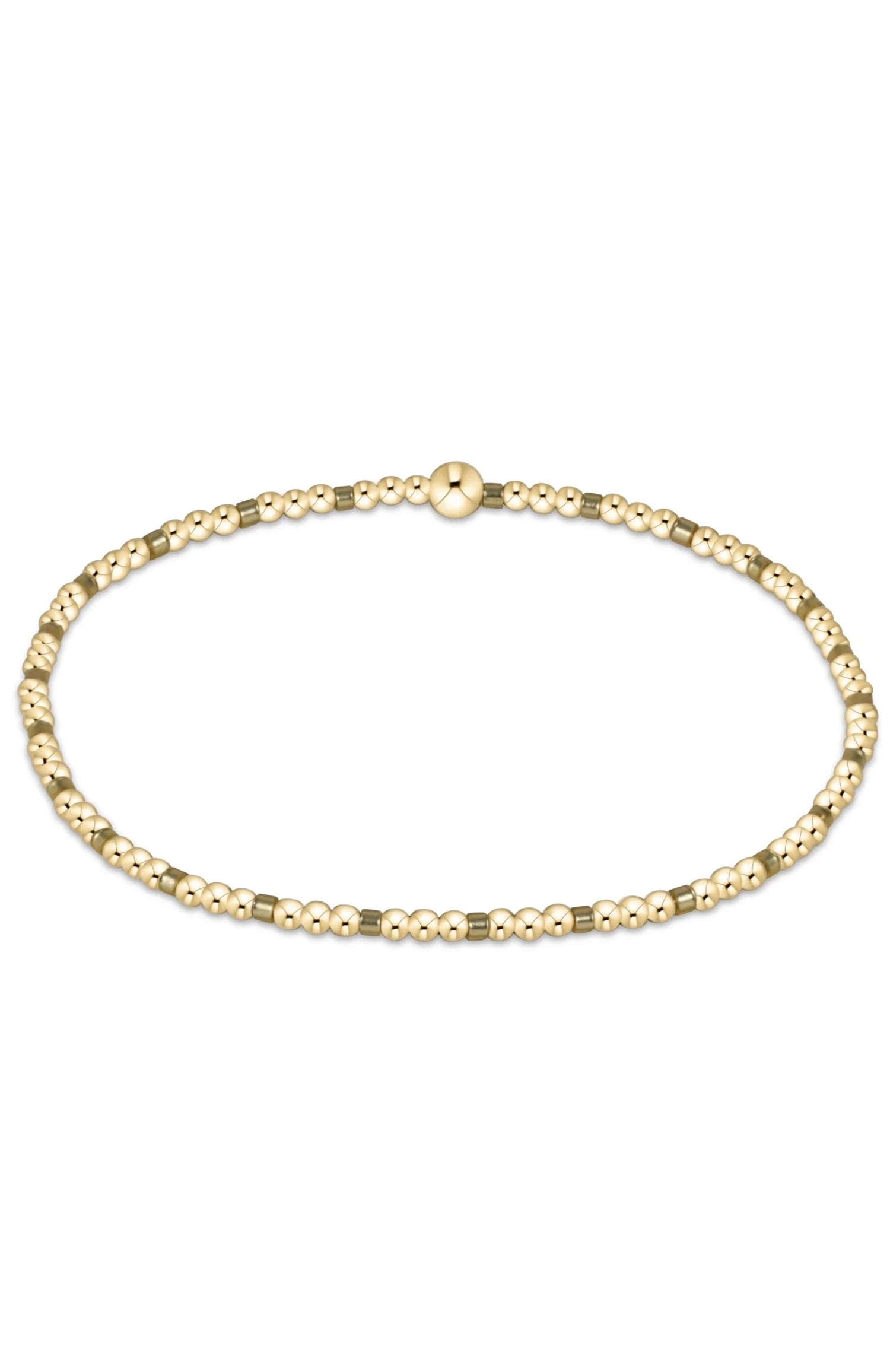 Gameday Hope Sincerity Pattern 2mm Bead Bracelet - Gold Luster