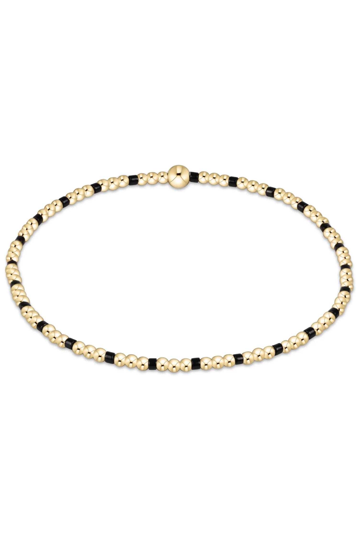 Gameday Hope Sincerity Pattern 2mm Bead Bracelet - Onyx