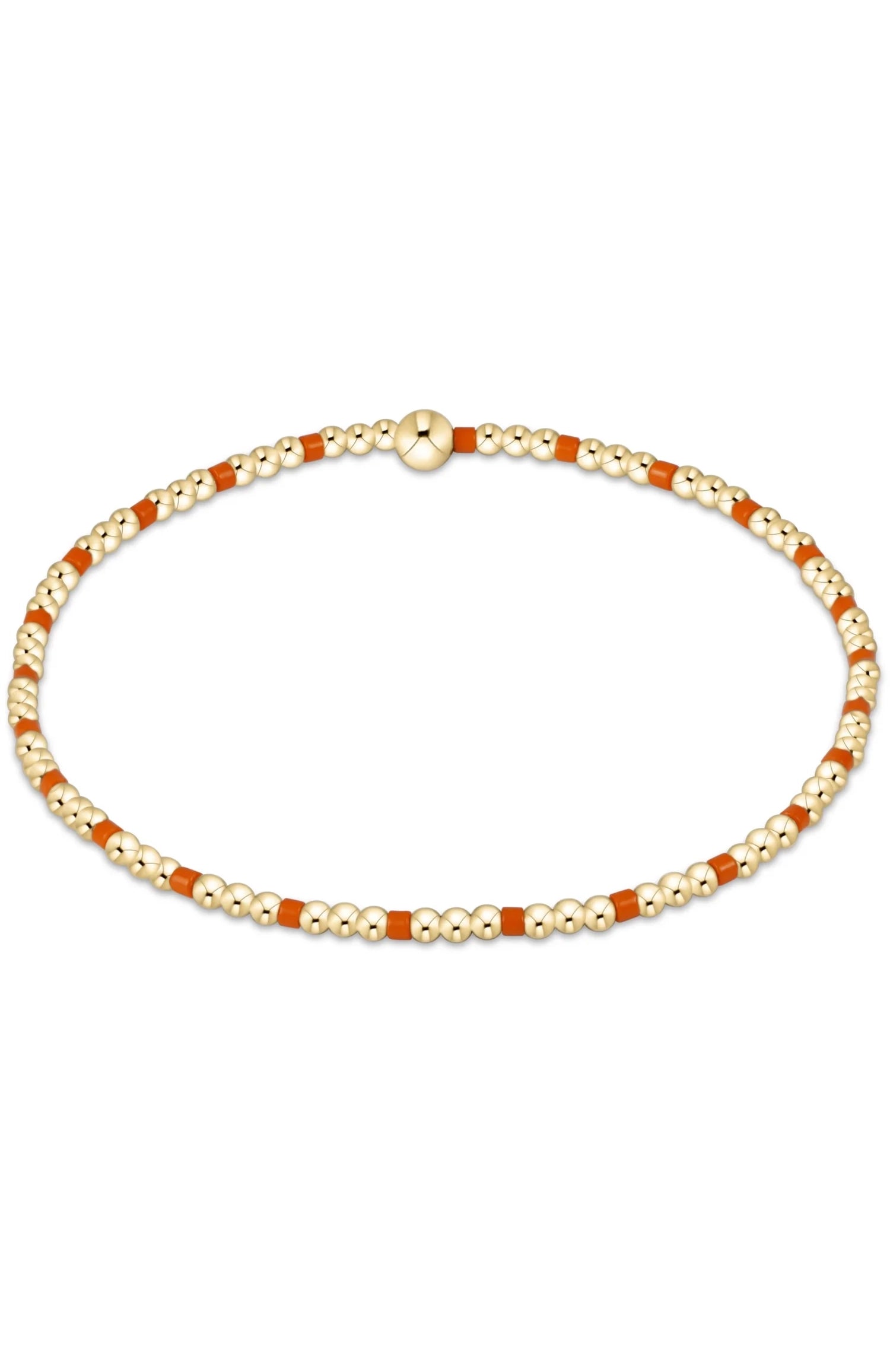 Gameday Hope Sincerity Pattern 2mm Bead Bracelet - Orange