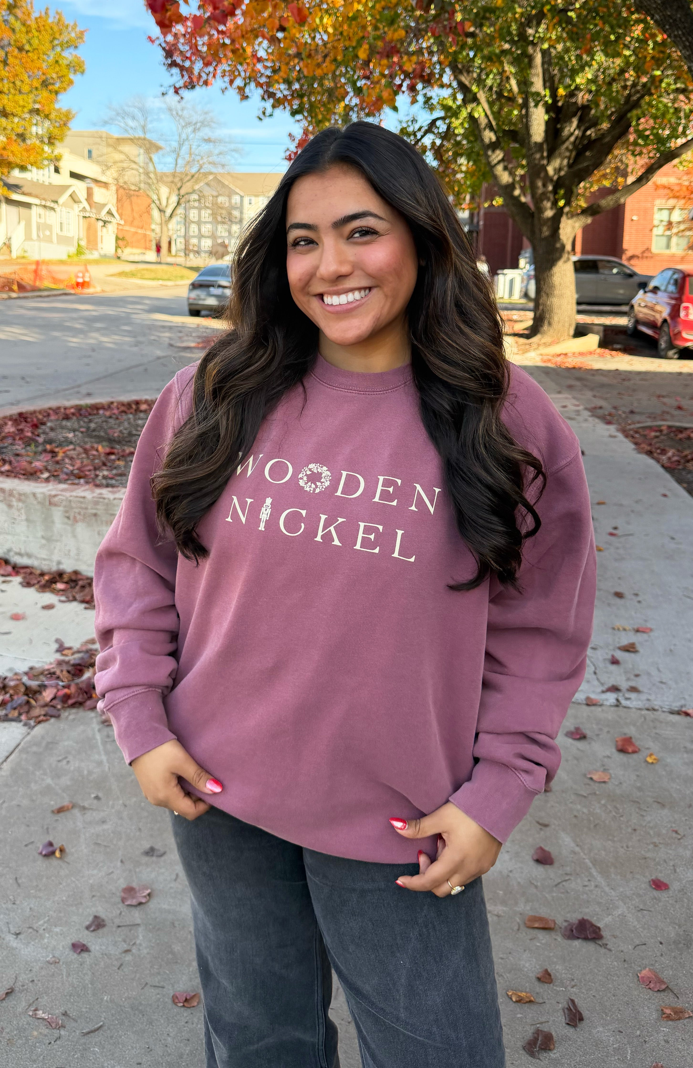 Wooden Nickel Holiday Reversible Sweatshirt