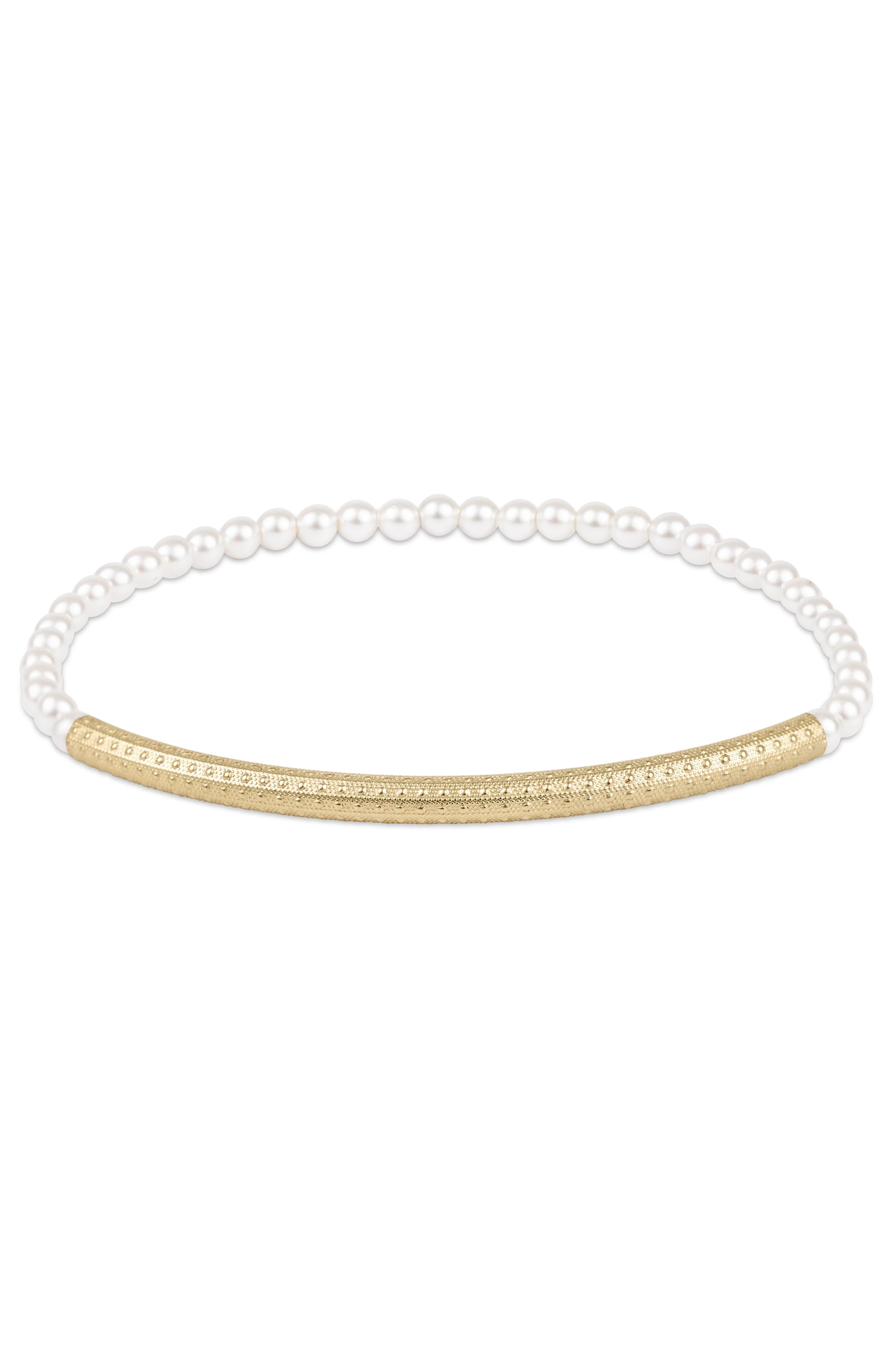 Bliss Bar Textured Pearl 3mm Bracelet