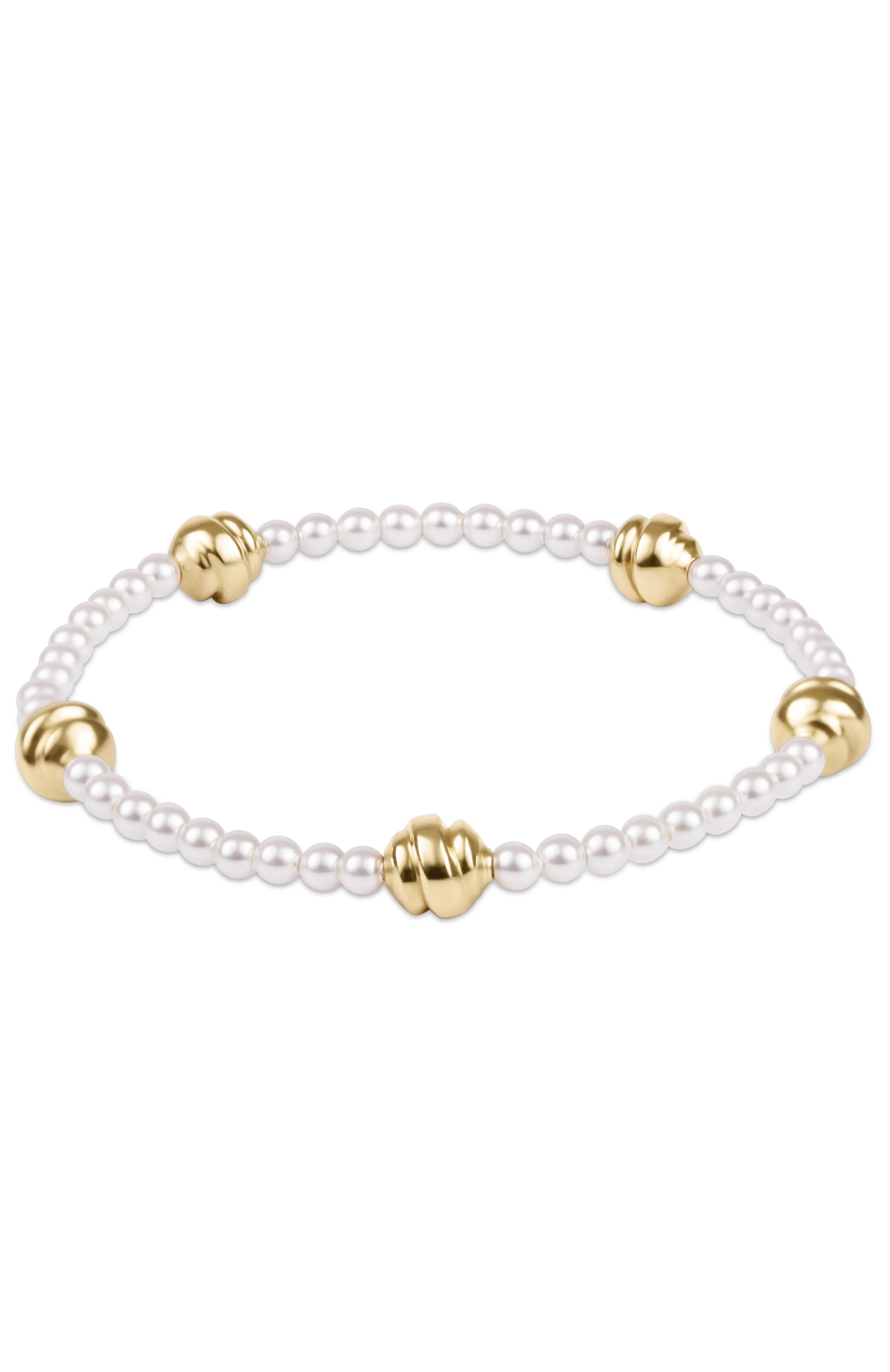 Admire Small Gold 3mm Pearl Bracelet