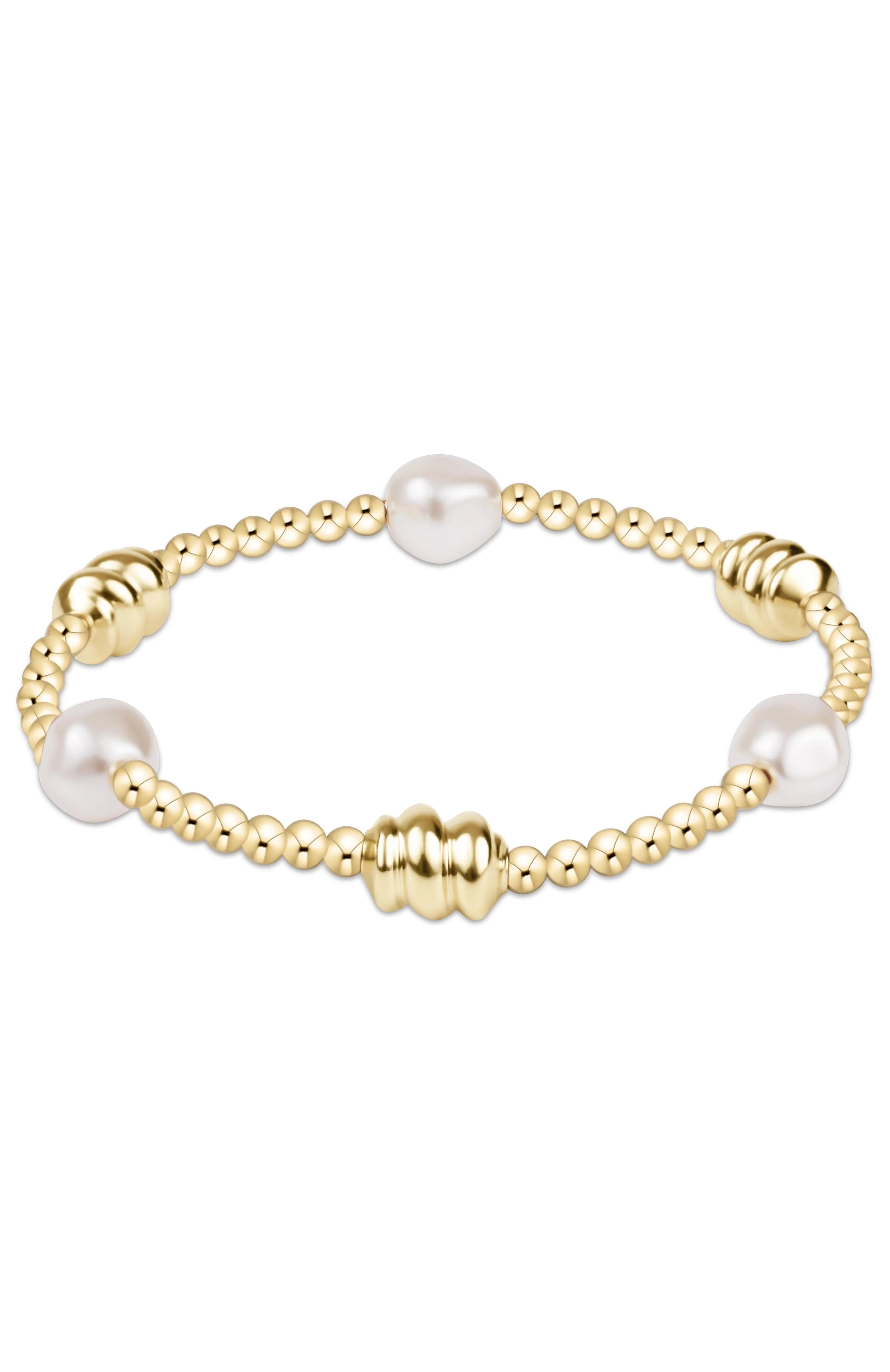 Admire Gold & Admire Pearl 3mm Gold Bracelet