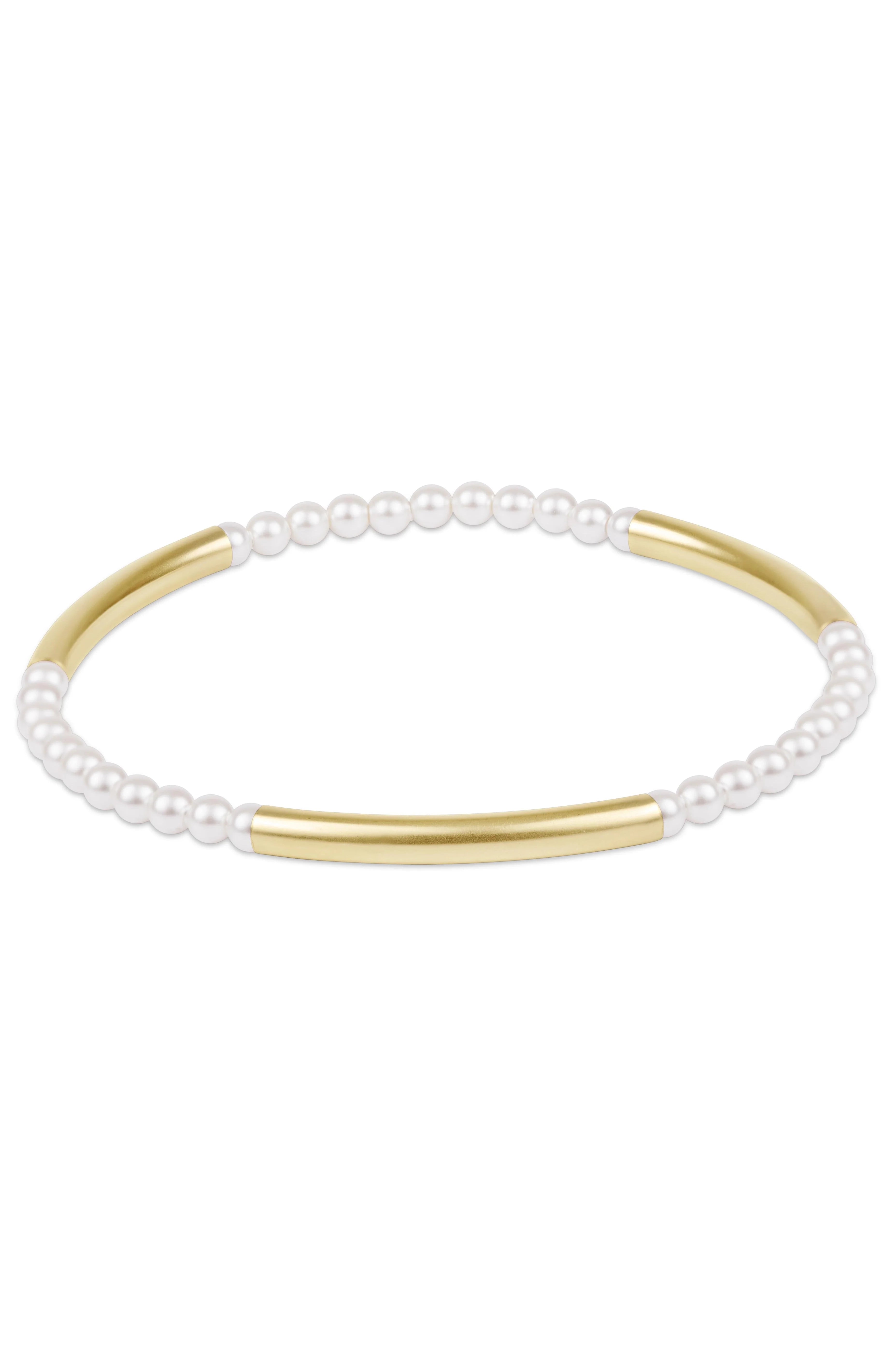 Bliss Bar Pattern Pearl 3mm Bracelet
