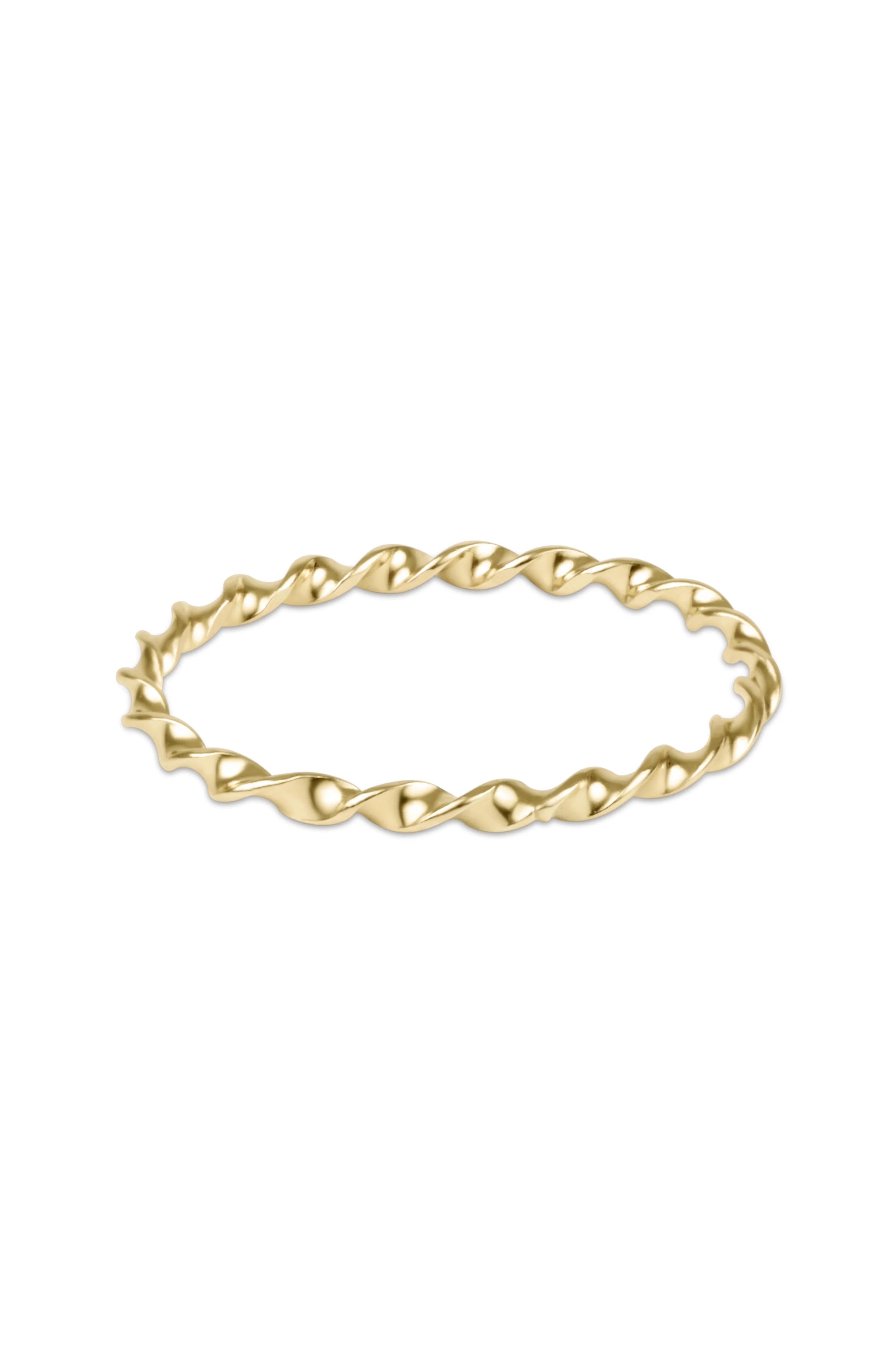 Classic Gold Twisted Thin Band Ring