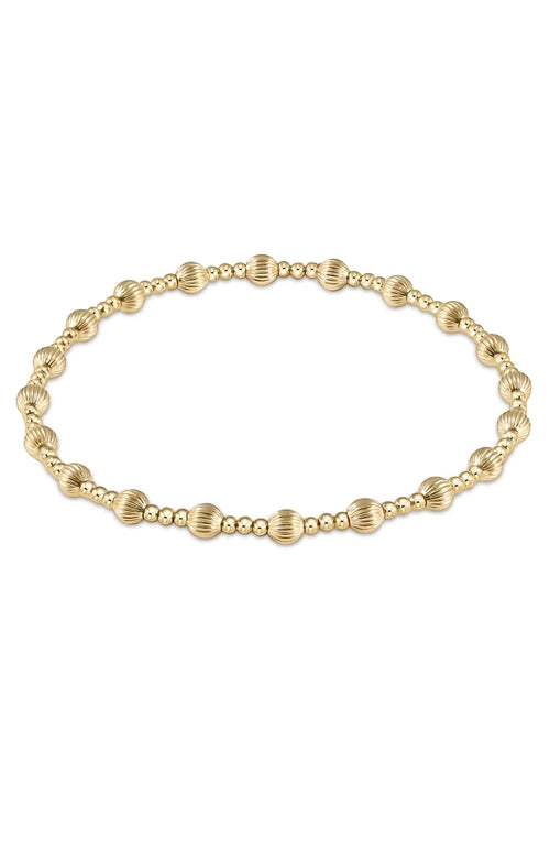 Dignity Sincerity Pattern 4mm Bead Bracelet Gold