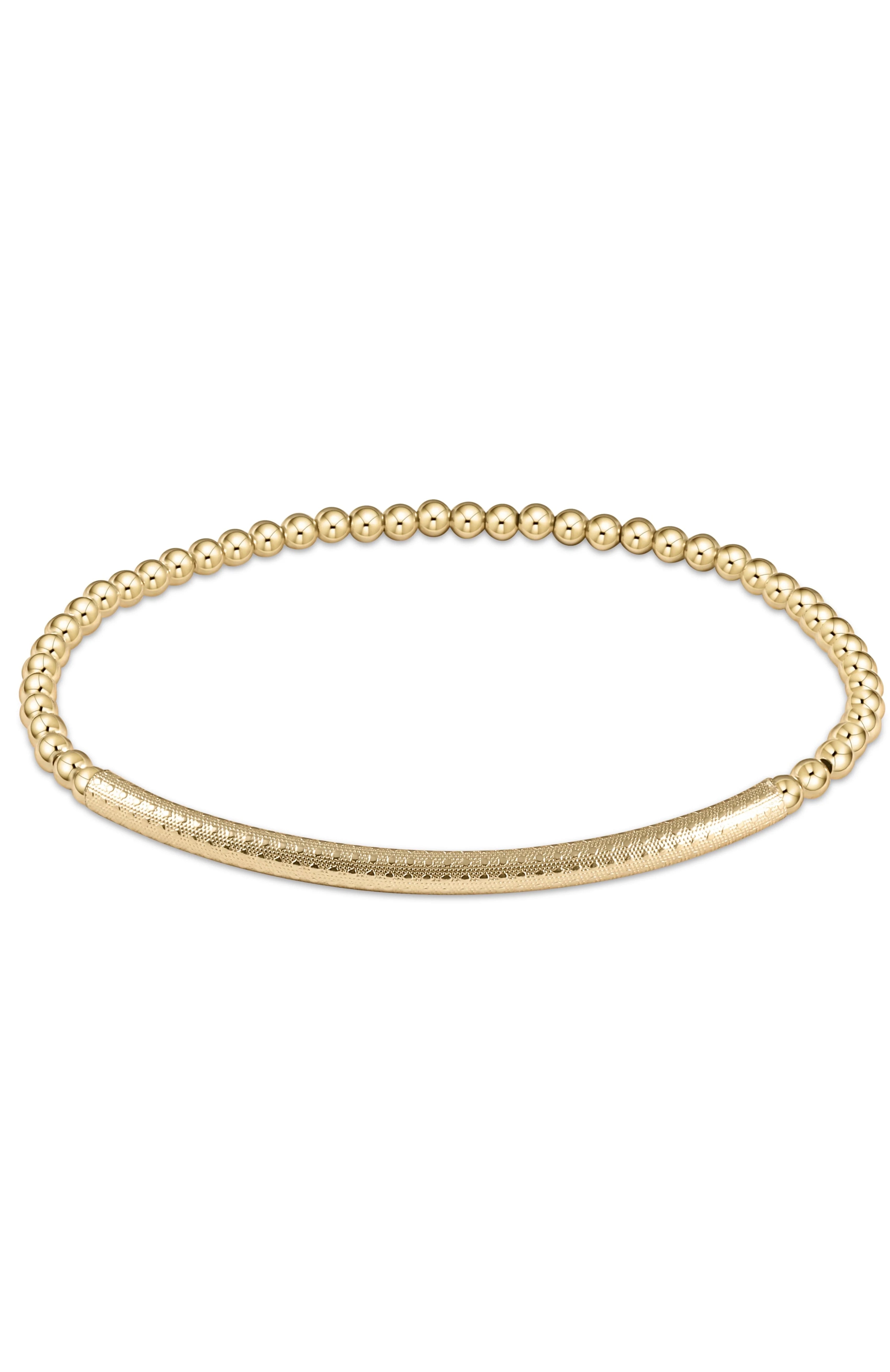 Bliss Bar Textured Bead Bracelet 3mm Gold