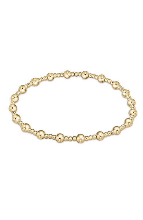 Extends Classic Sincerity Pattern 4mm Bead Bracelet Gold