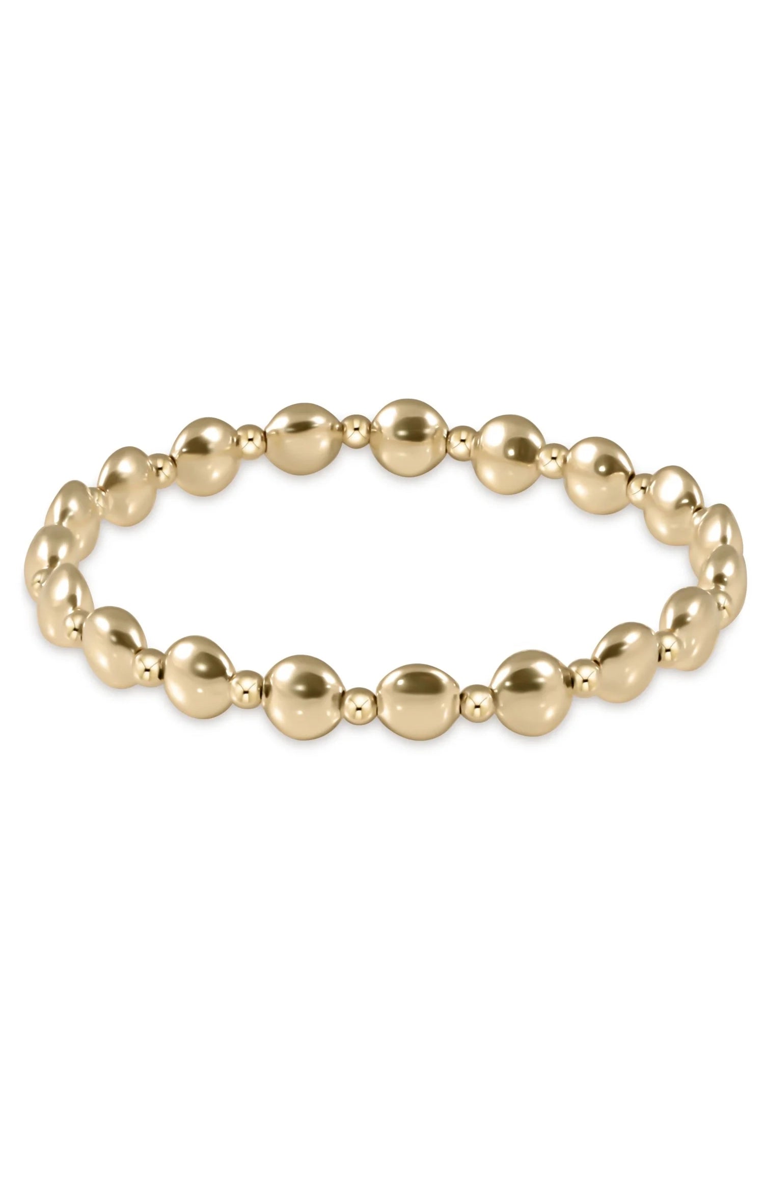 enewton Extends - Honesty Gold Grateful Pattern 6mm Bead Bracelet