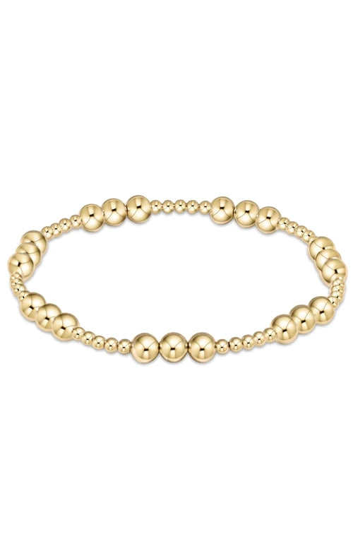 Extends Classic Joy Pattern 5mm Bead Bracelet Gold