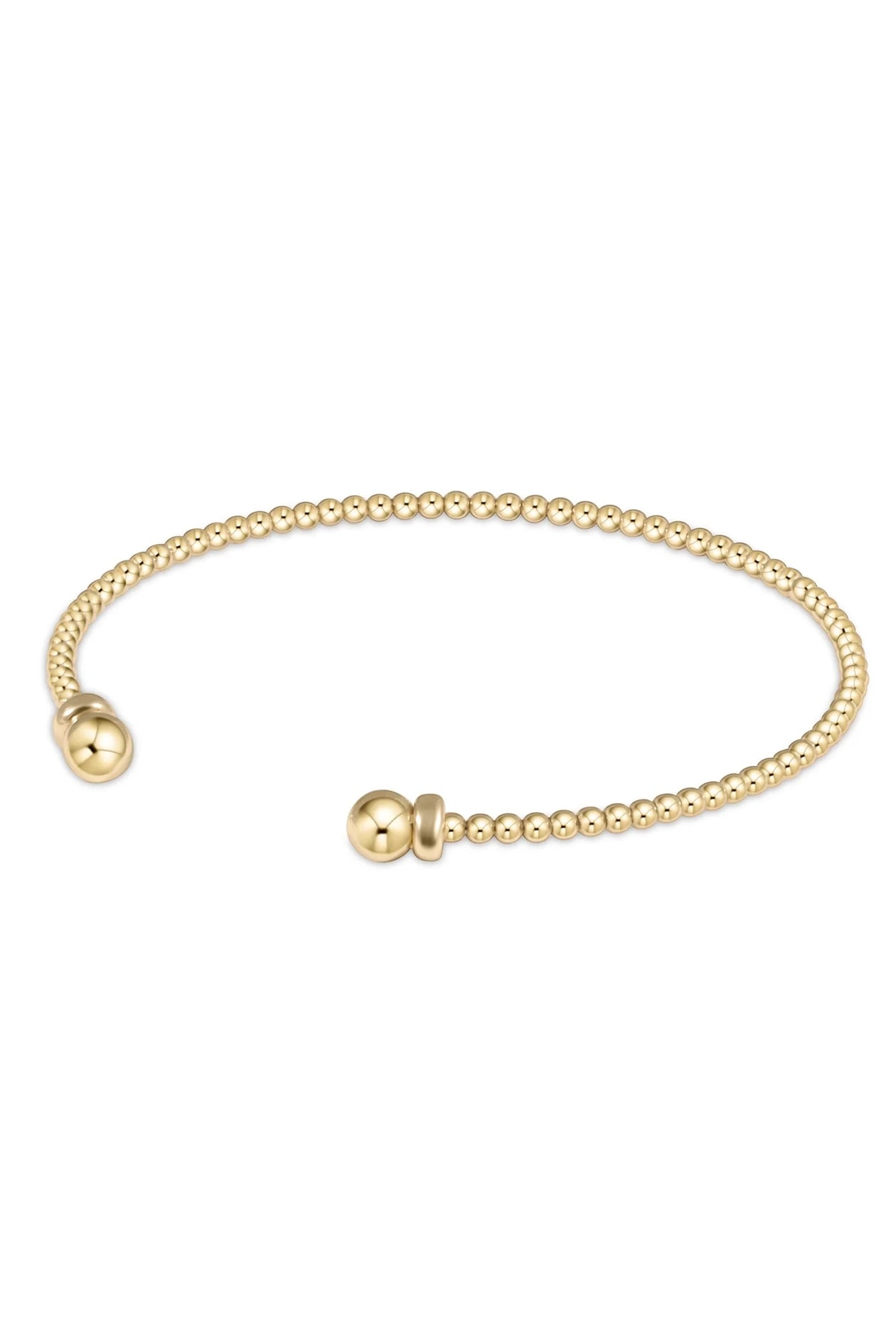 Classic Gold 2mm Bead Cuff - Gold