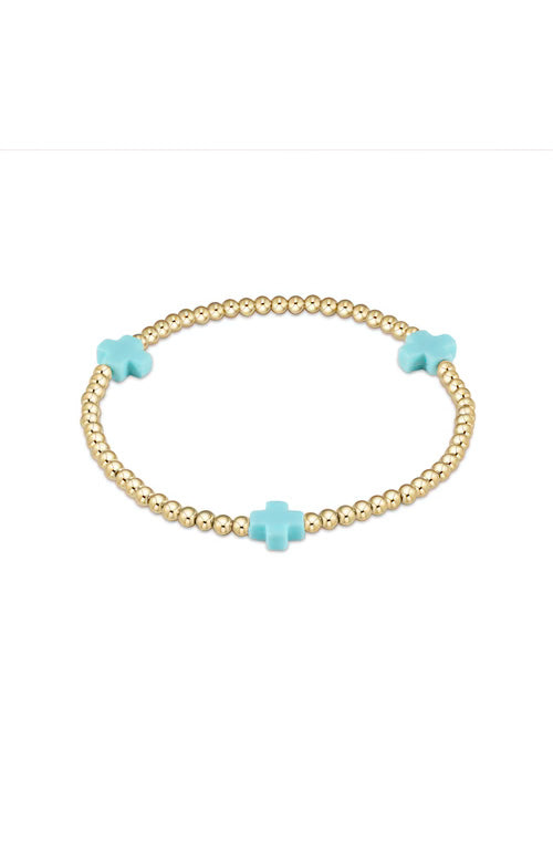 egirl Cross Bracelet Gold Turquoise