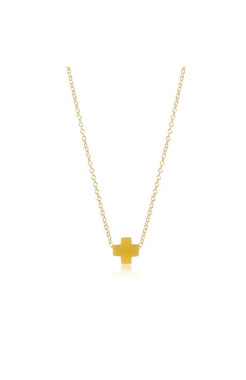 EGIRL 14" Necklace Gold Signature Cross Canary
