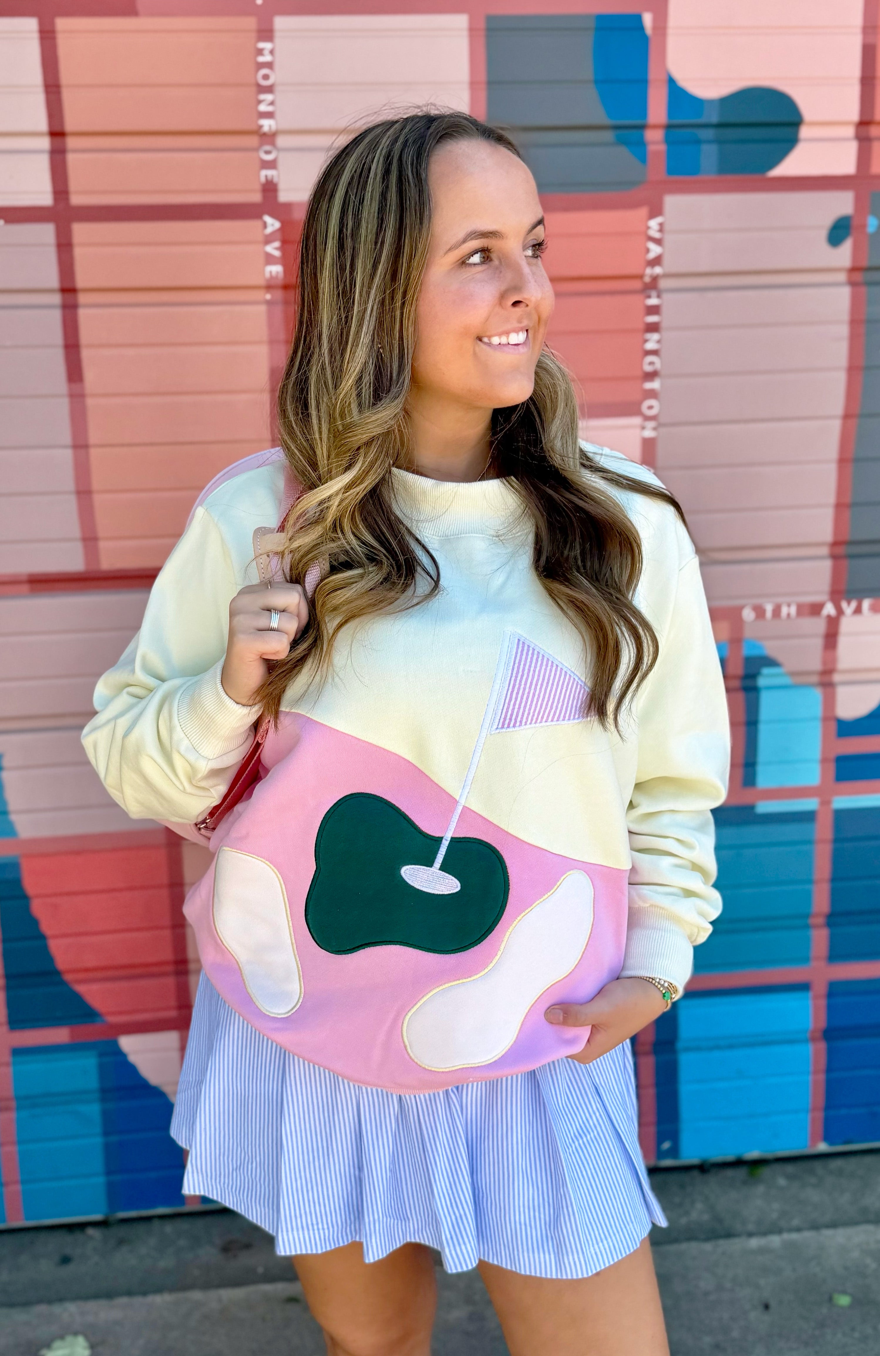 Golfing On the Green Mockneck Sweatshirt