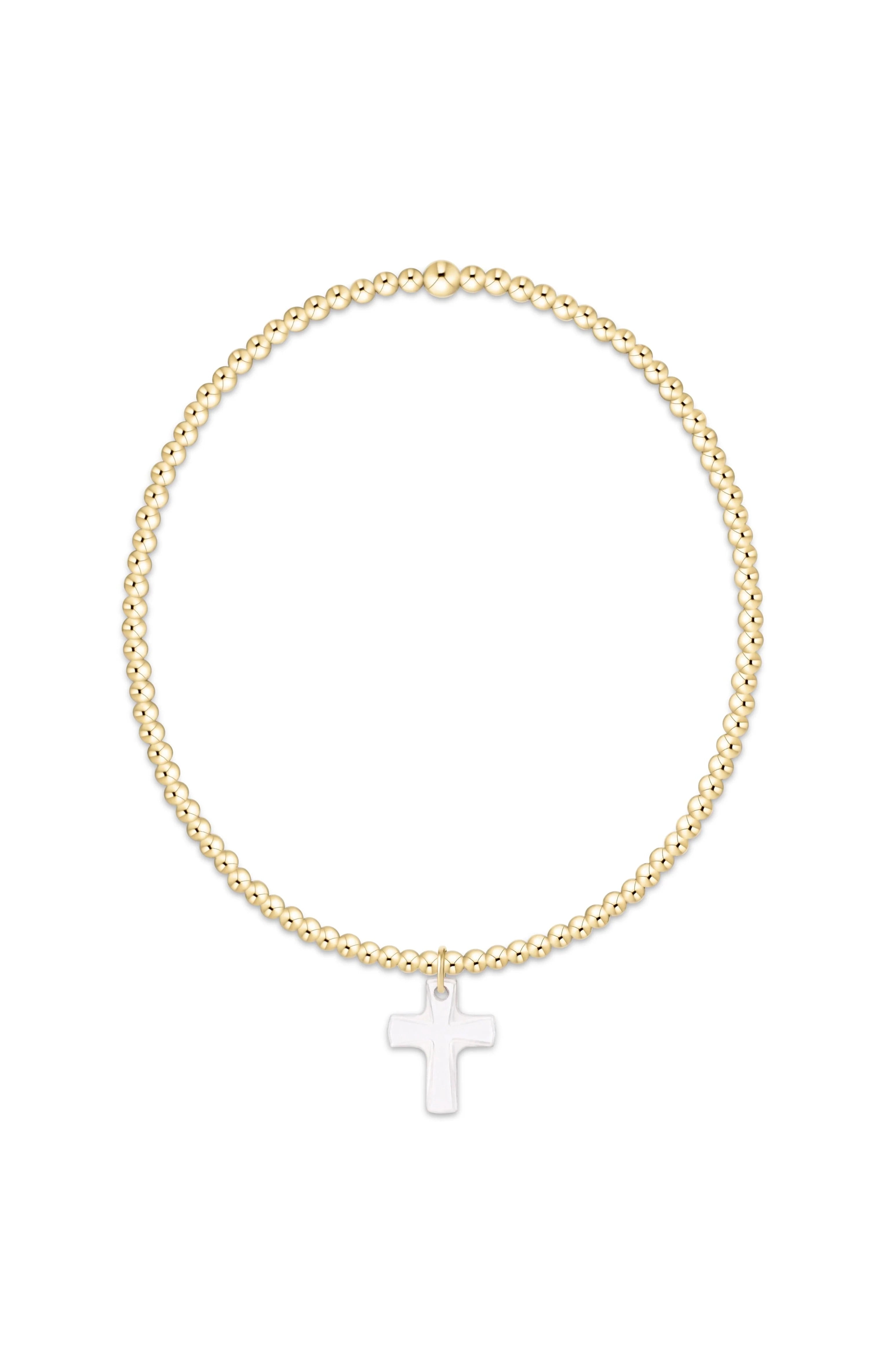 Classic Gold 2mm Bracelet - Blessed Crystal Charm