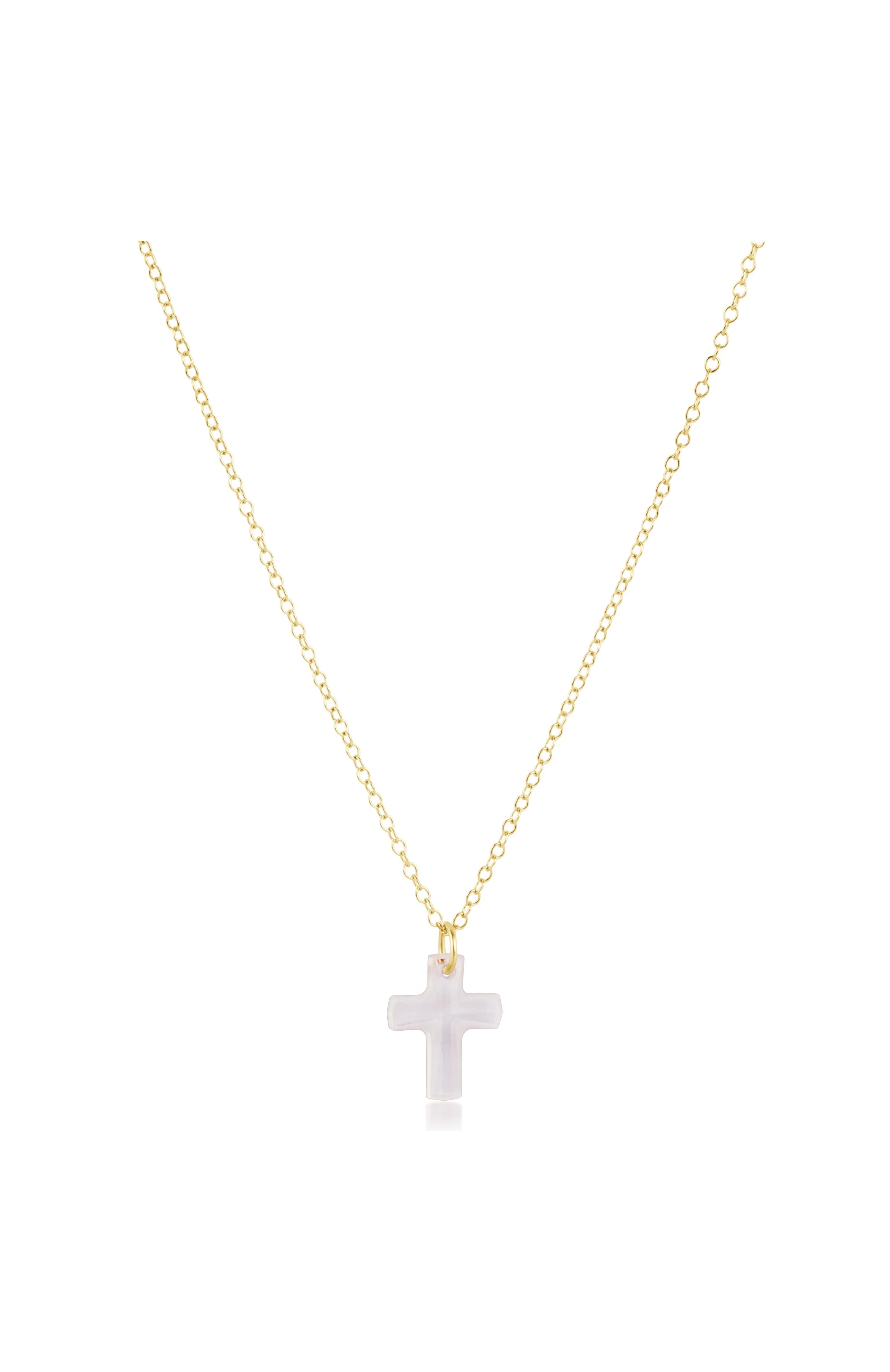 16" Necklace Gold - Blessed Crystal Charm