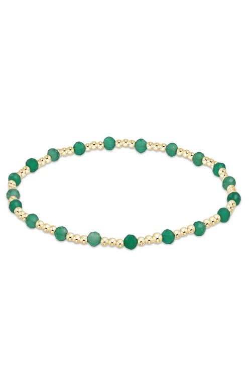 GEMSTONE GOLD SINCERITY PATTERN 3MM GREEN ONYX