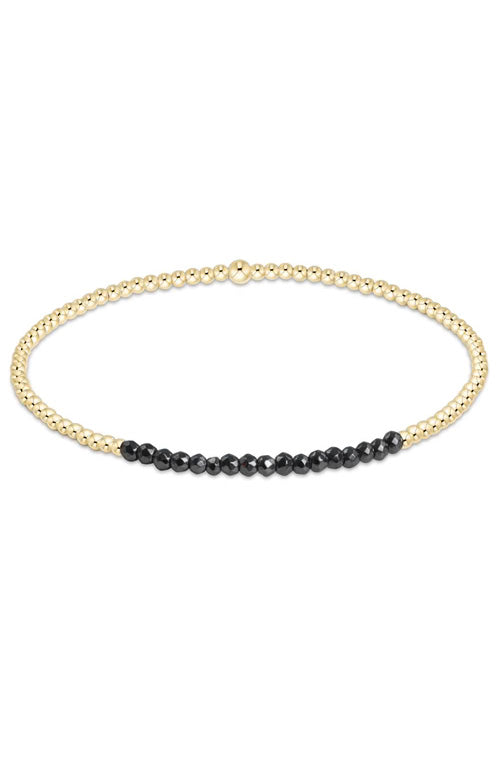 Gold Bliss 2mm Bead Bracelet - Faceted Hematite