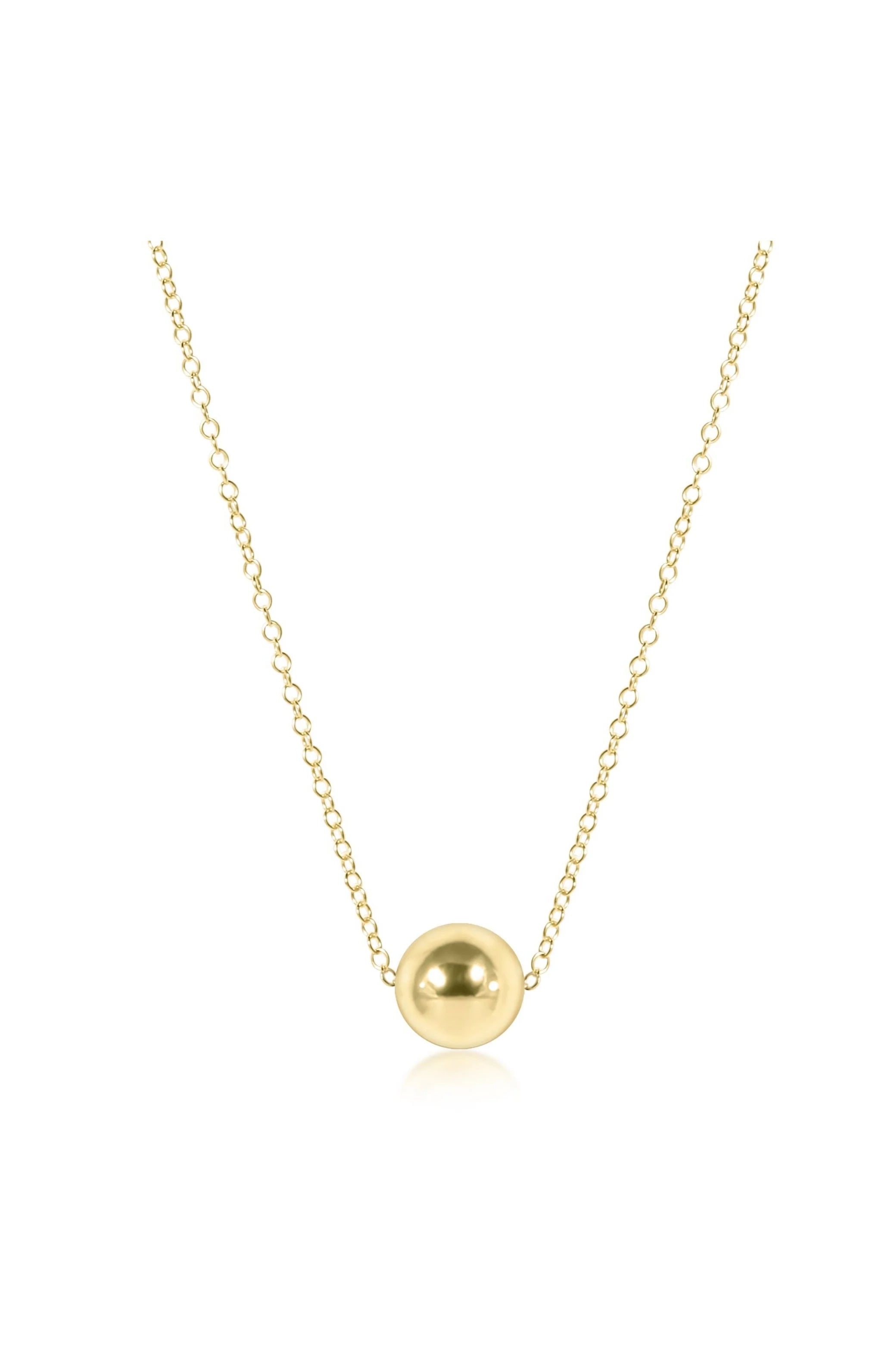 16" Necklace Gold - Classic Gold 8mm Charm