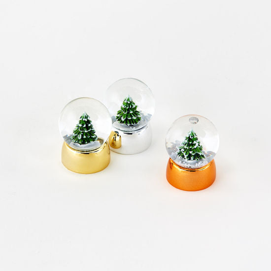 Mini Tree Water Globe, 2" Silver