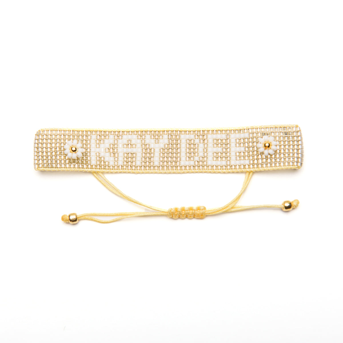 Kappa Delta Beaded Bracelet Silver/White