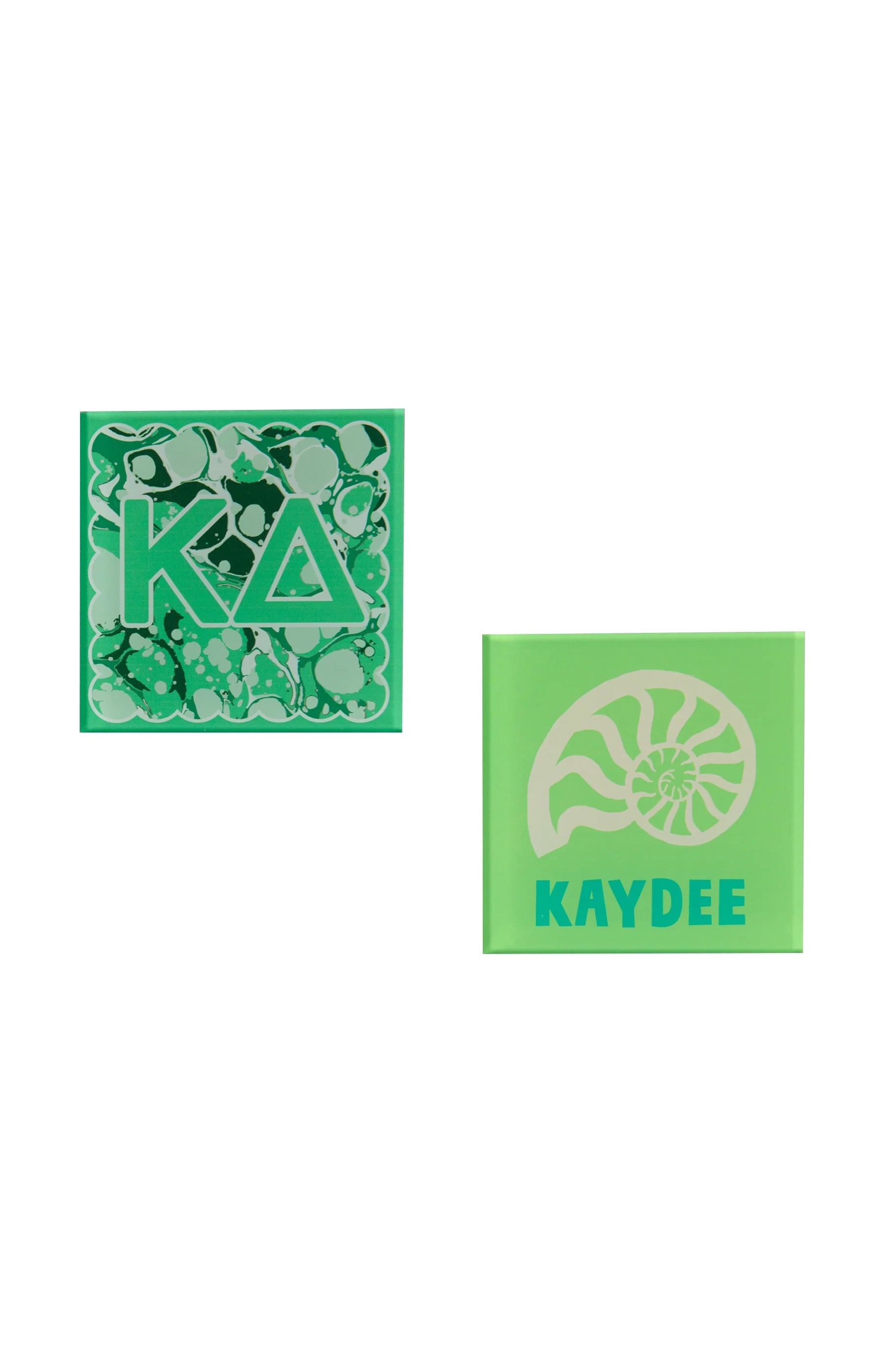 Sorority Reversible Acrylic Marbled Coaster - Kappa Delta