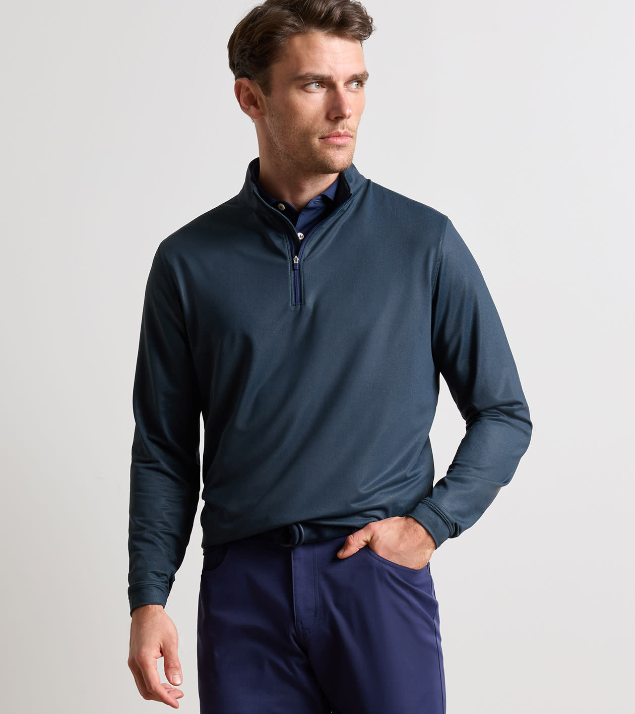 Perth Herringbone Performance Quarter-Zip