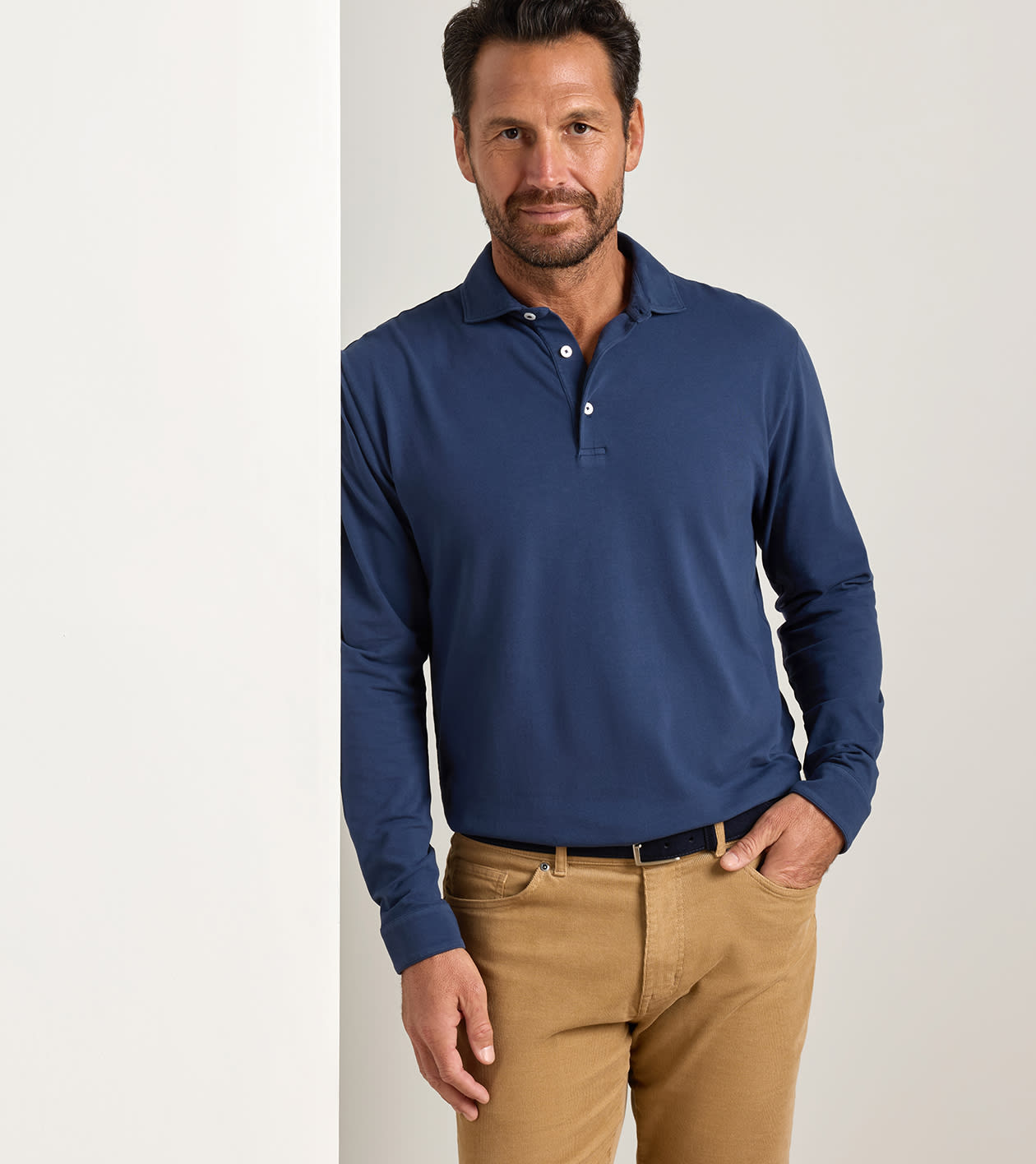 Crown Flex Cotton Long Sleeve Polo