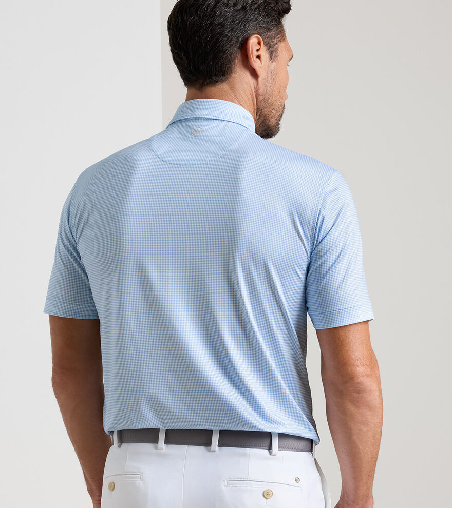 Gingham Performance Jersey Polo