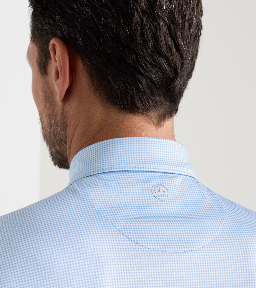 Gingham Performance Jersey Polo