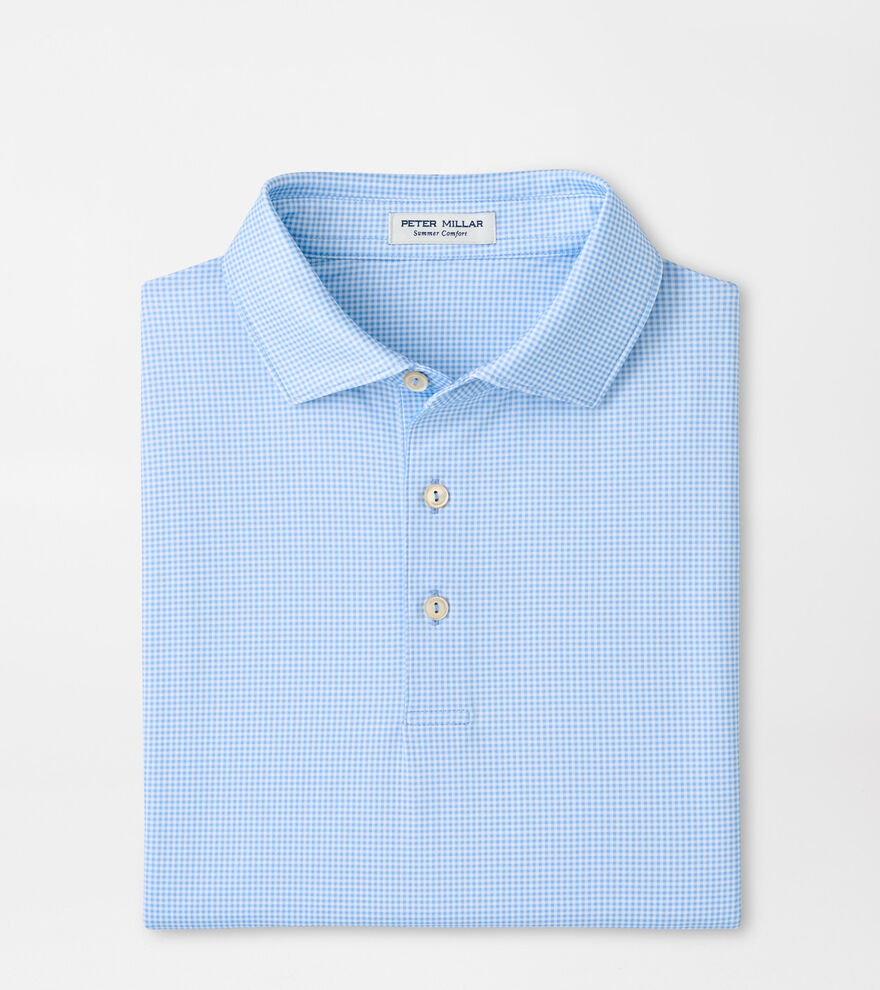 Gingham Performance Jersey Polo