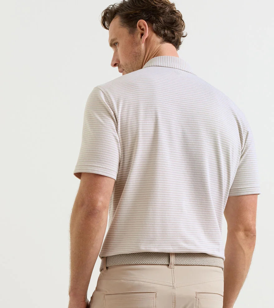 Albatross Stripe Cotton-Blend Pique Polo