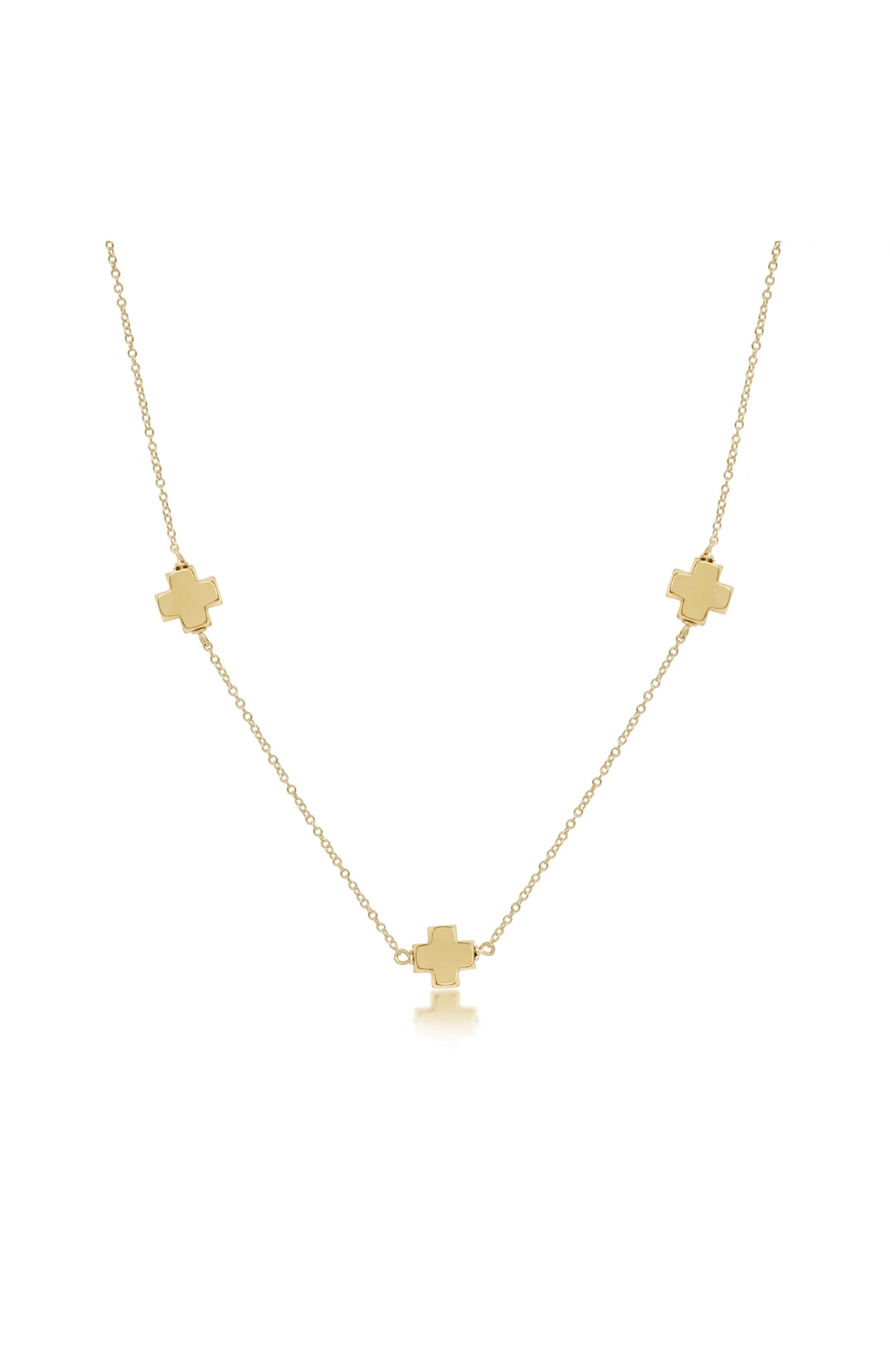 17" Choker Simplicity Chain Gold - Signature Cross Gold