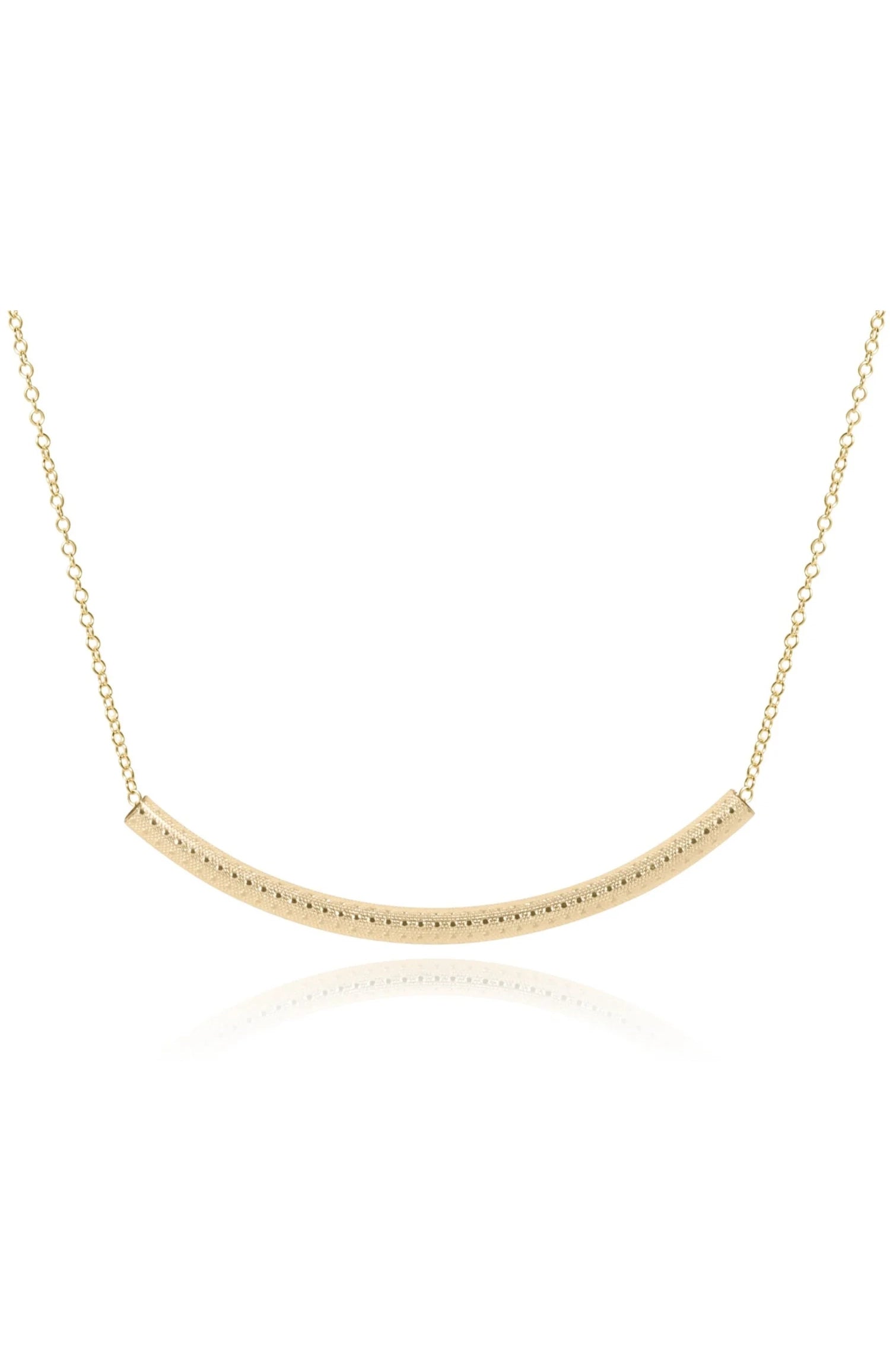 16" Necklace Gold - Bliss Bar Textured Gold