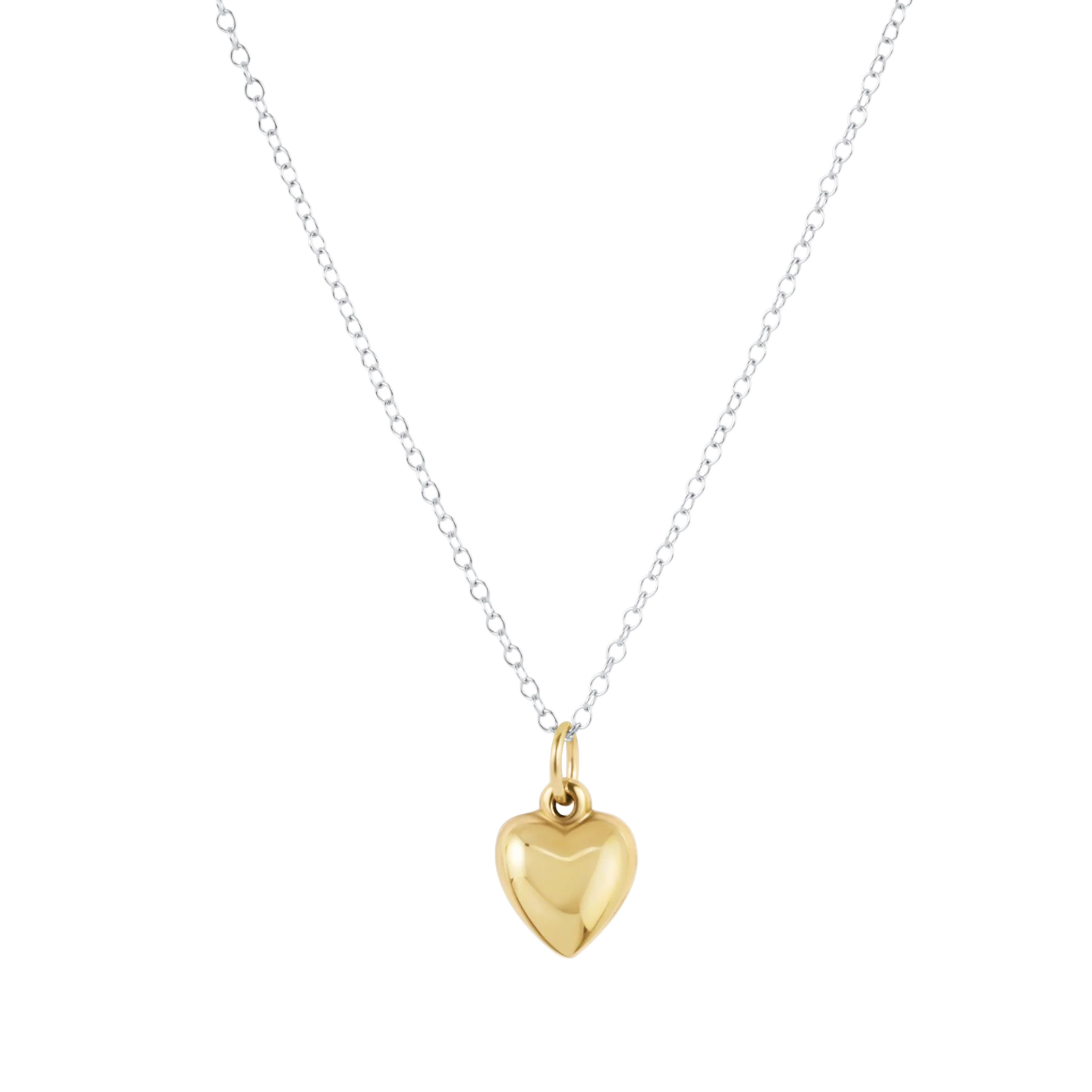 16" Necklace Mixed Metal - Love Plush Small Gold Charm