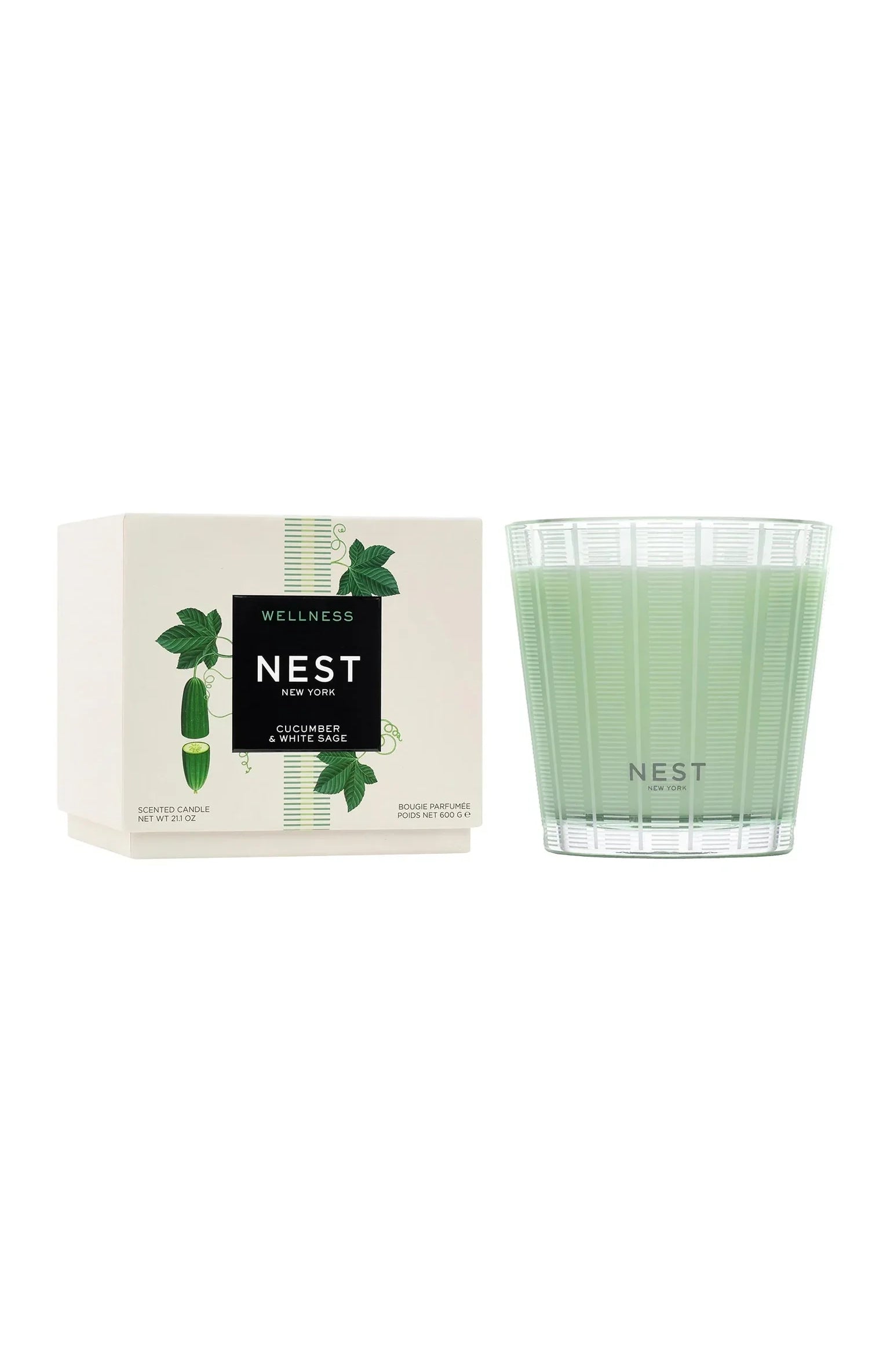 3-Wick Candle 21.1oz Cucumber & White Sage