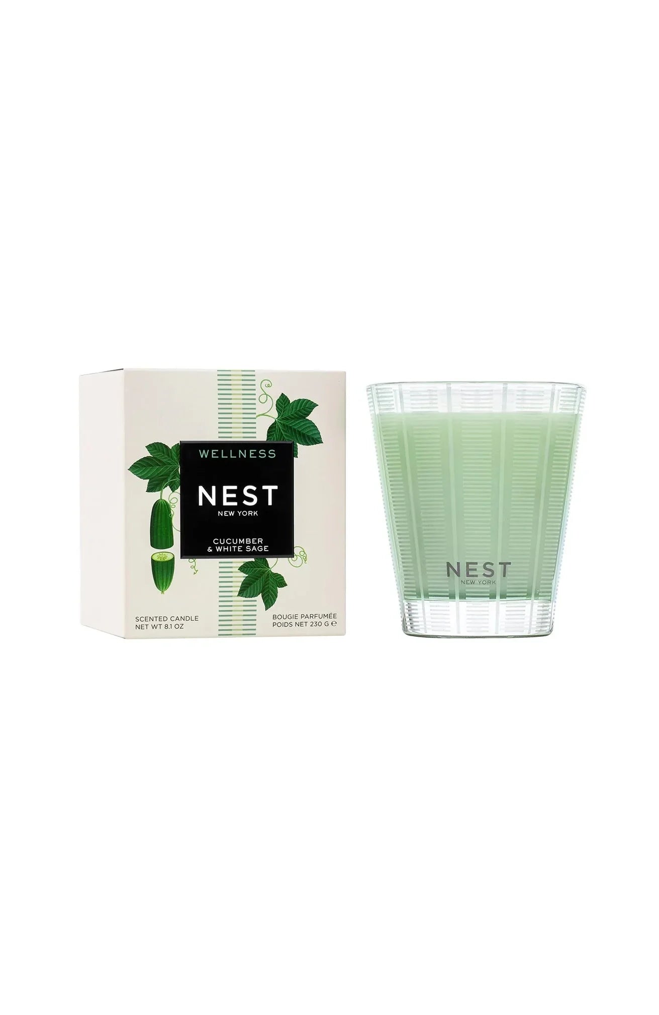 Classic Candle 8.1oz Cucumber & White Sage