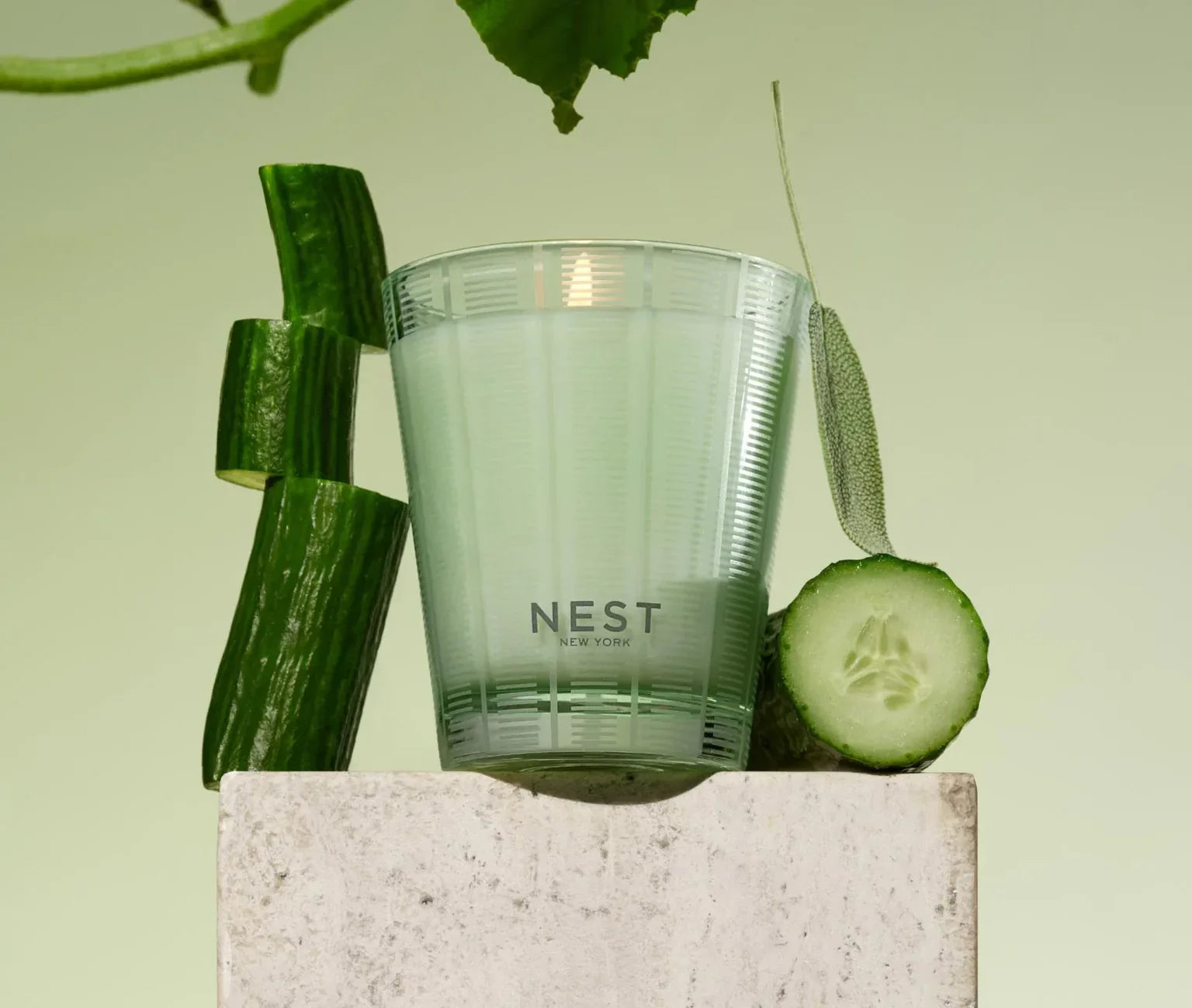 Classic Candle 8.1oz Cucumber & White Sage