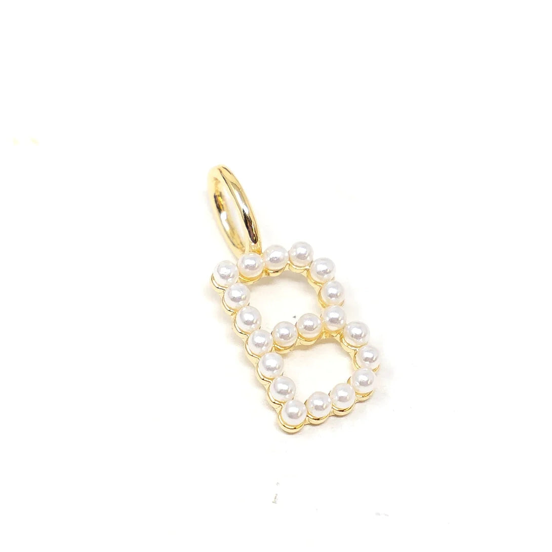 Pearl Initial Charm Gold