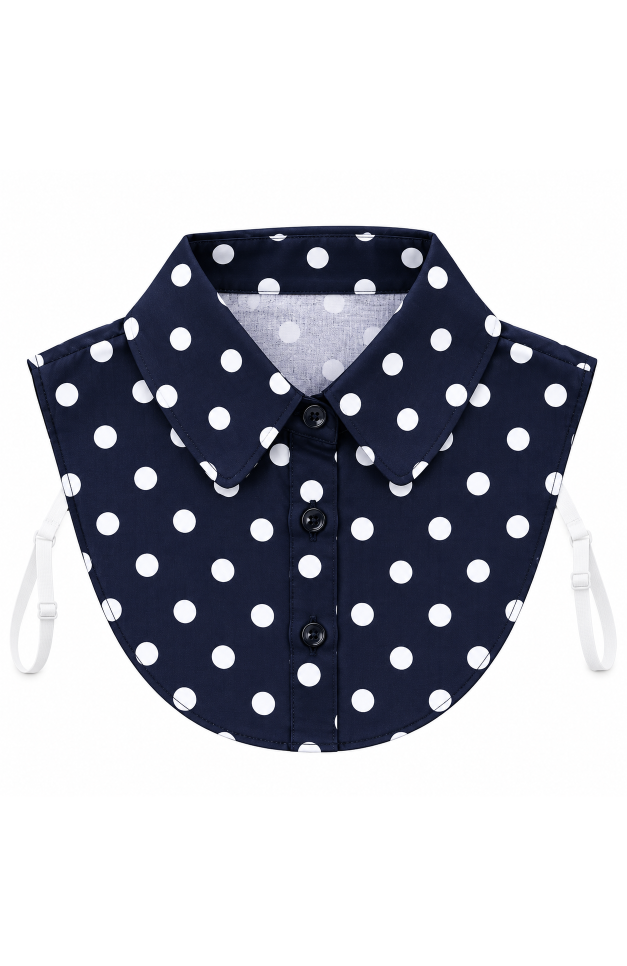 Navy Blue Polka Dot Collar