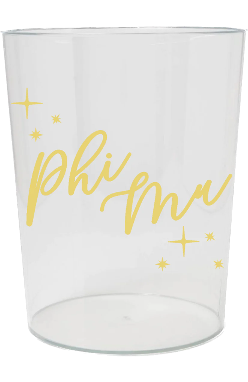 Phi Mu Clear Wastebasket