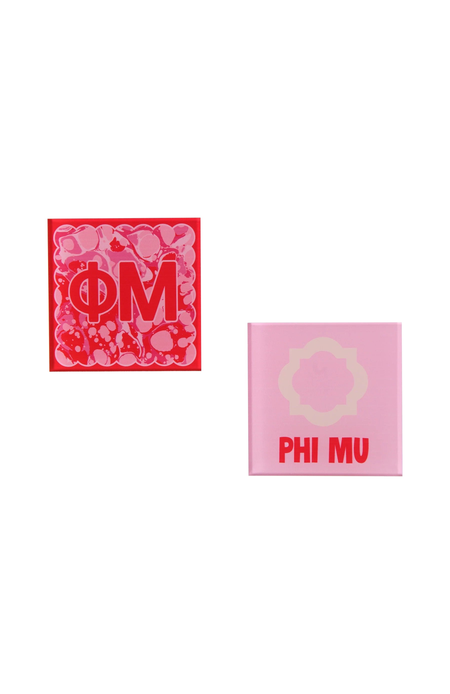 Sorority Reversible Acrylic Marbled Coaster - Phi Mu