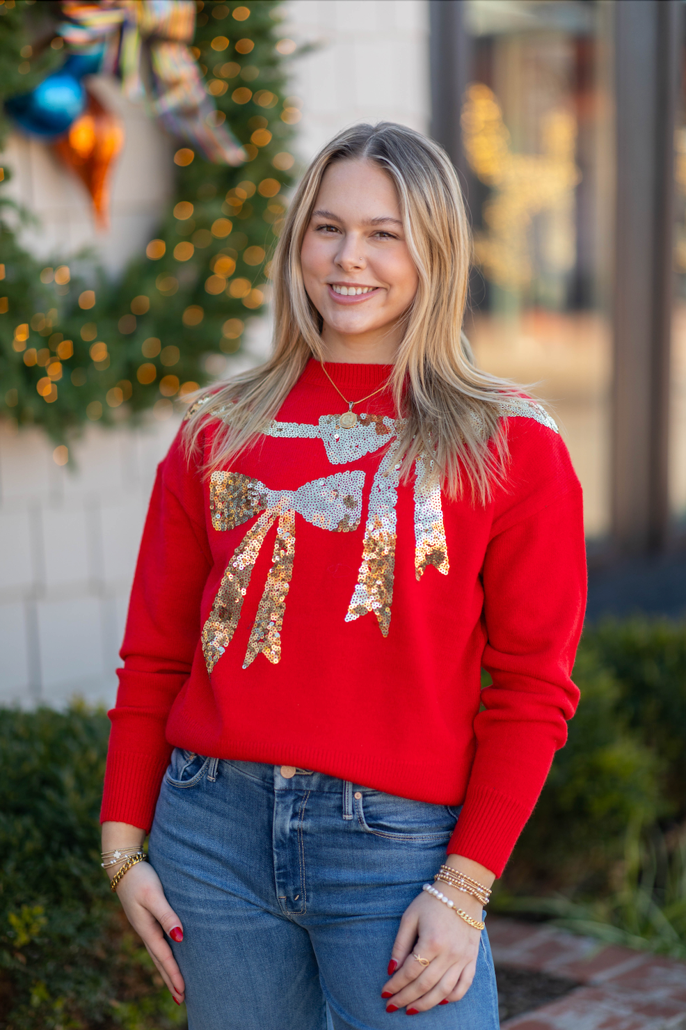 Sequin Bows Sweater