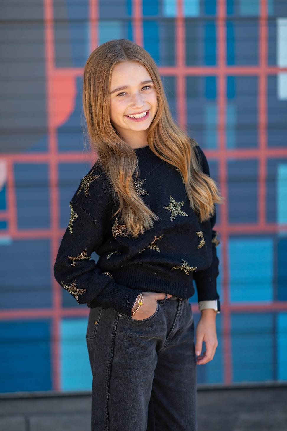 Metallic Stars Sweater