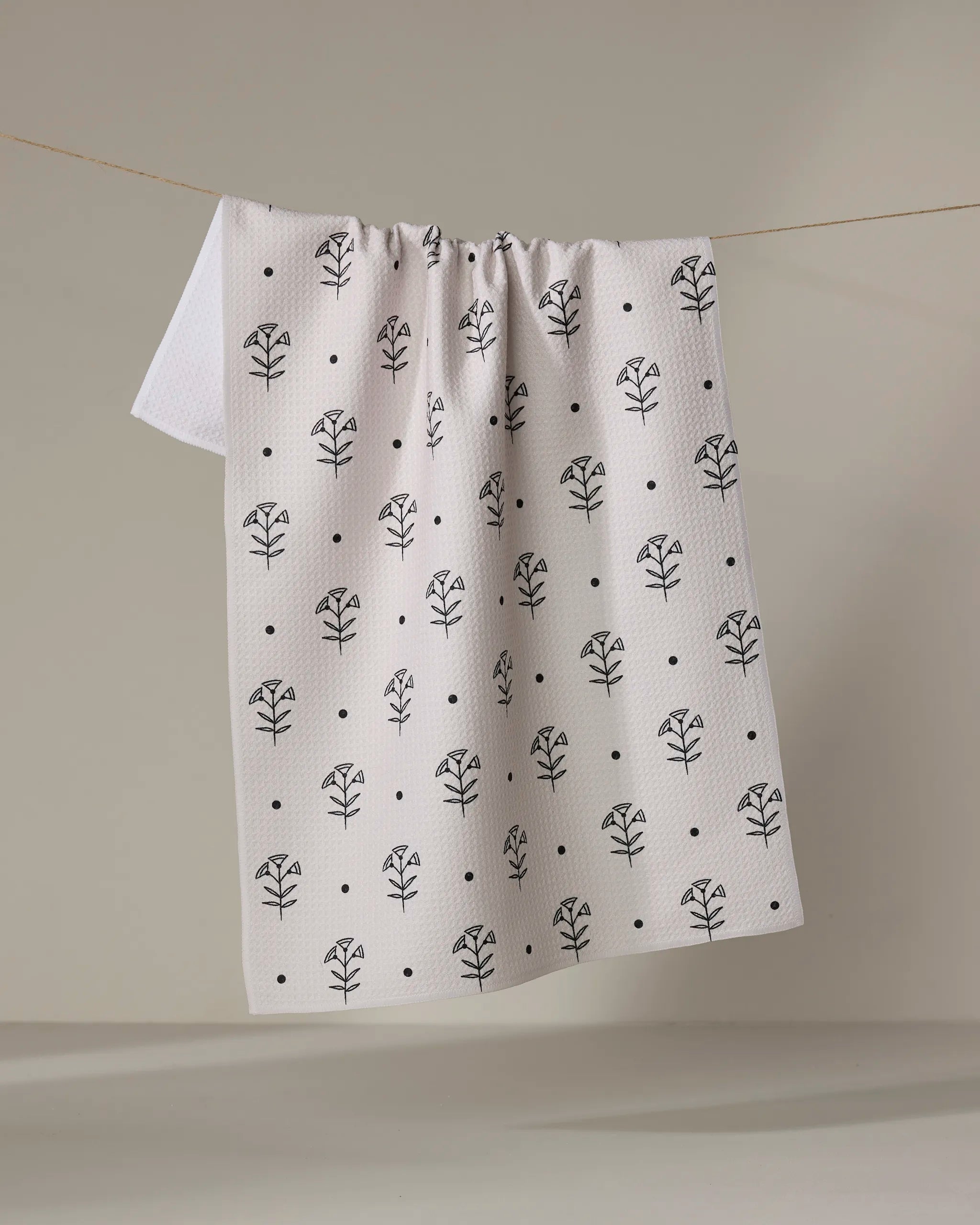 Inked Bloom Tea Towel