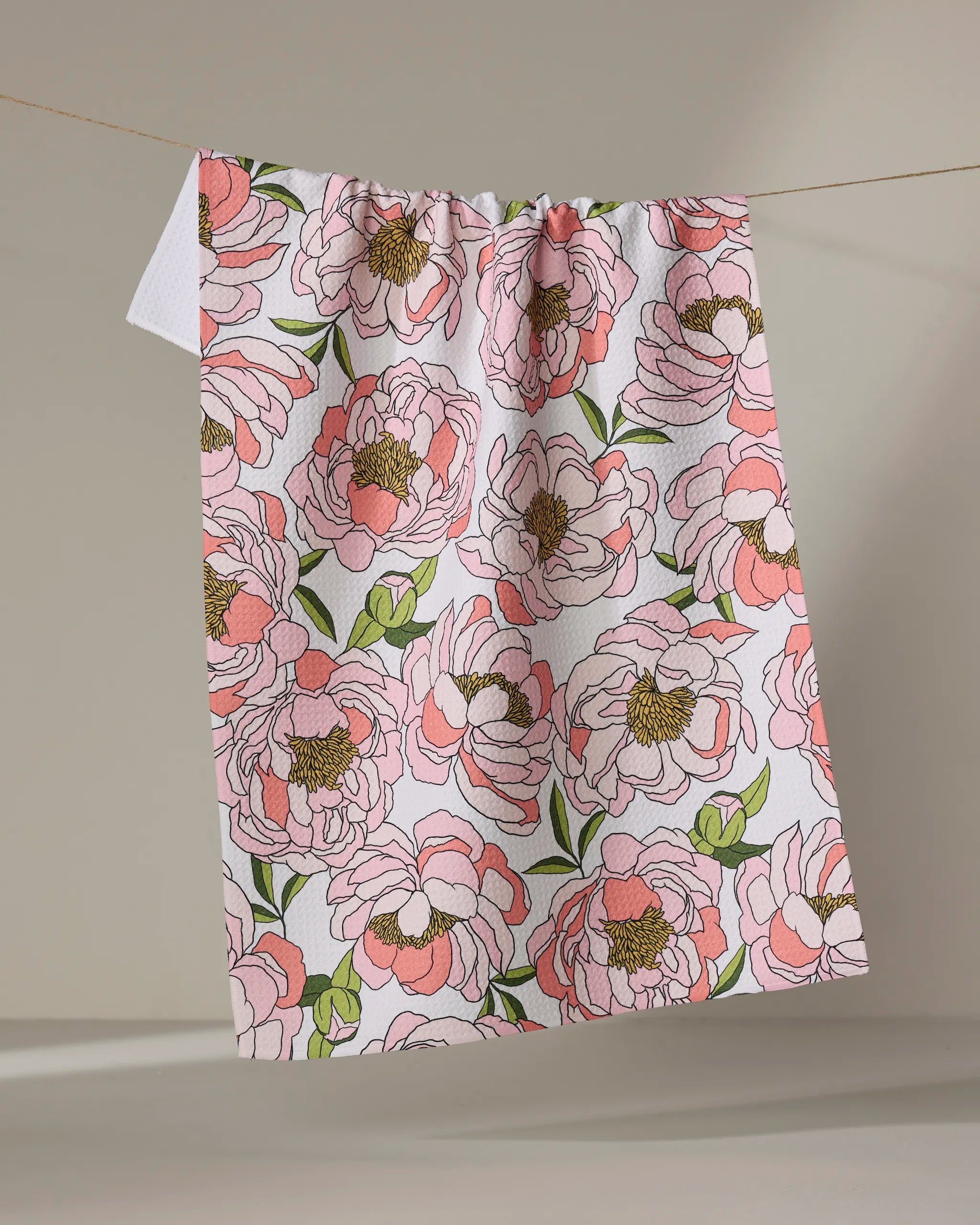 Peony Paradise Tea Towel