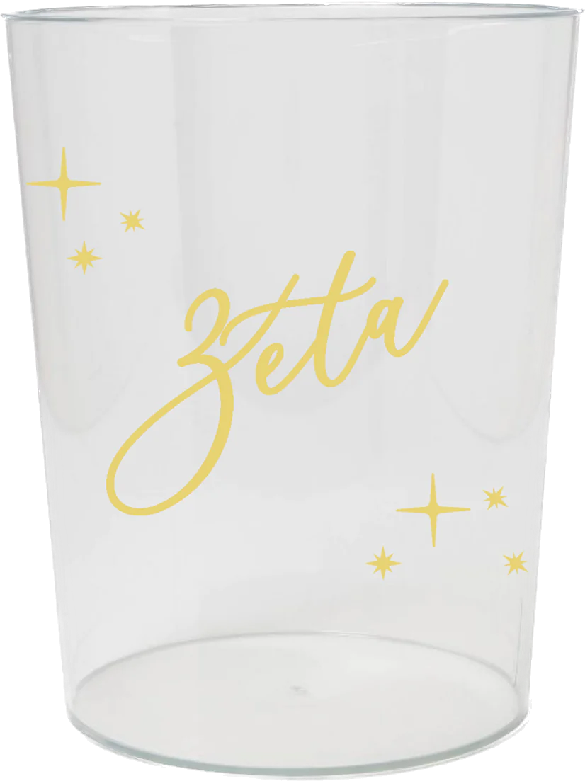 Zeta Tau Alpha Clear Wastebasket — Wooden Nickel